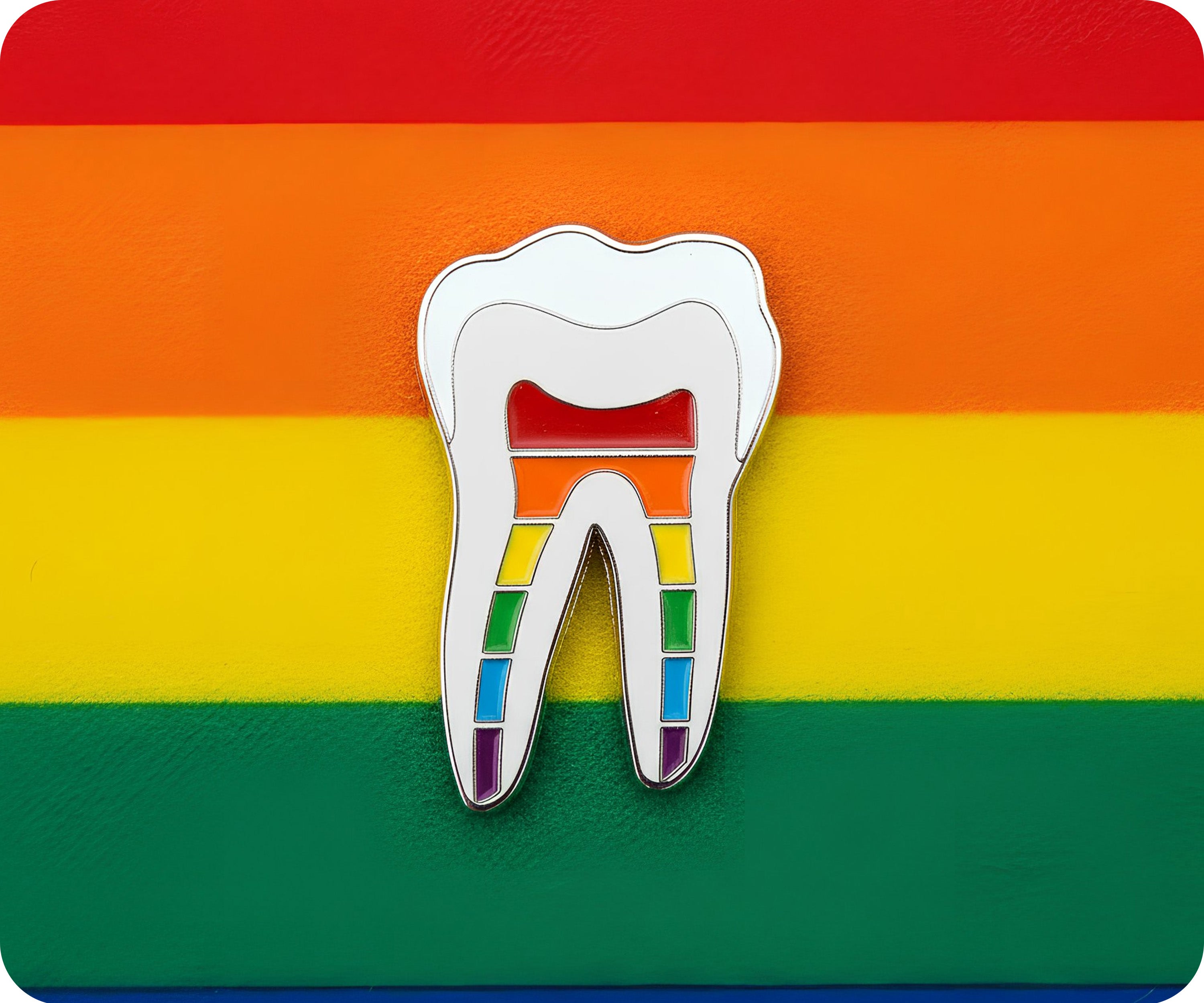 Dentist Tooth Rainbow Pin Badge