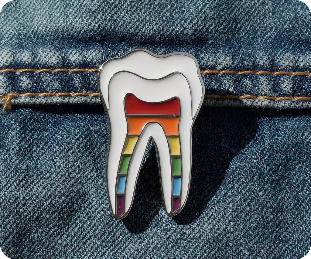 Dentist Tooth Rainbow Pin Badge