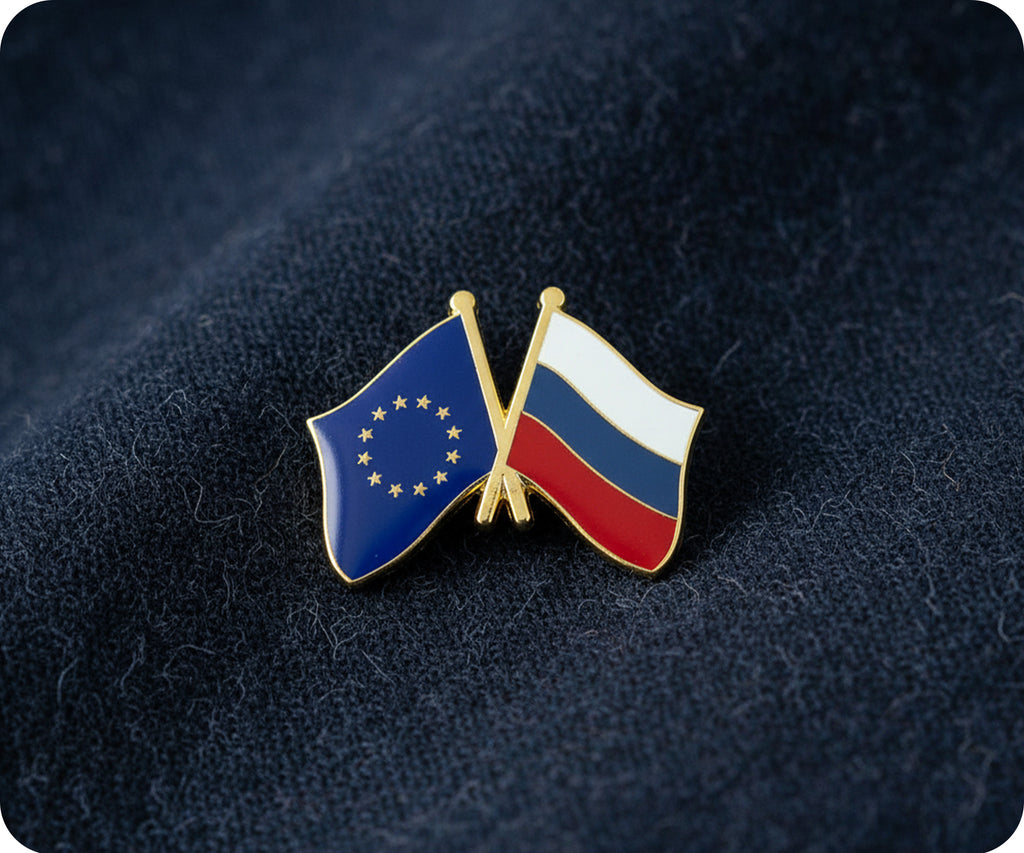 European Union & Russia Friendship Pin Badge