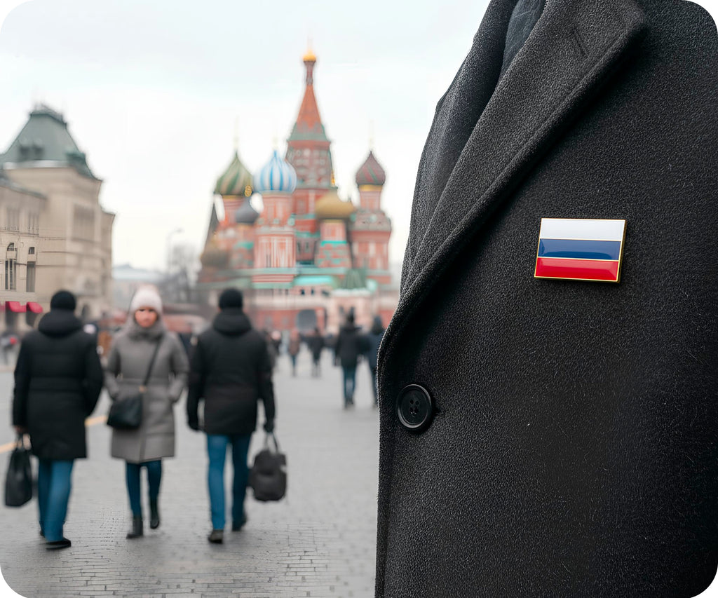 Russia Rectangle Pin Badge
