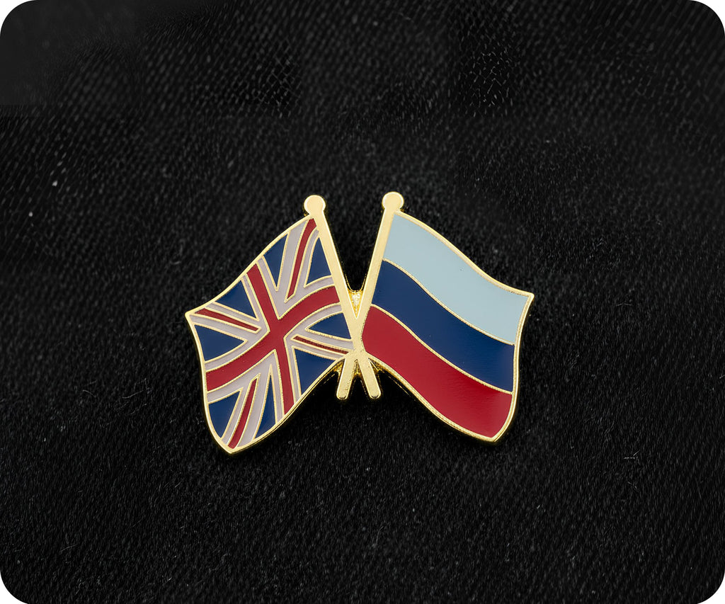 United Kingdom UK & Russia Friendship Pin Badge