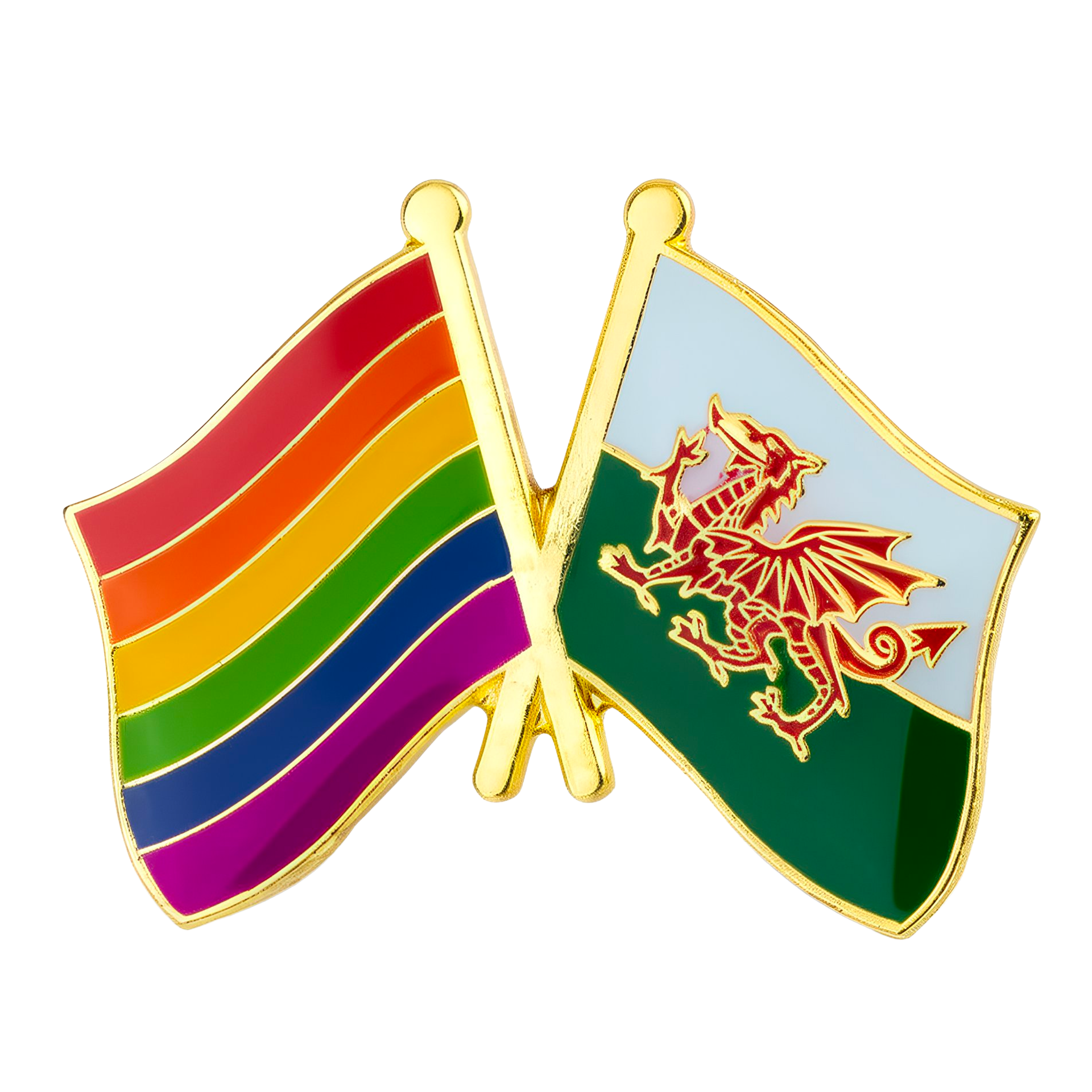 Rainbow & Wales Friendship Pin Badge
