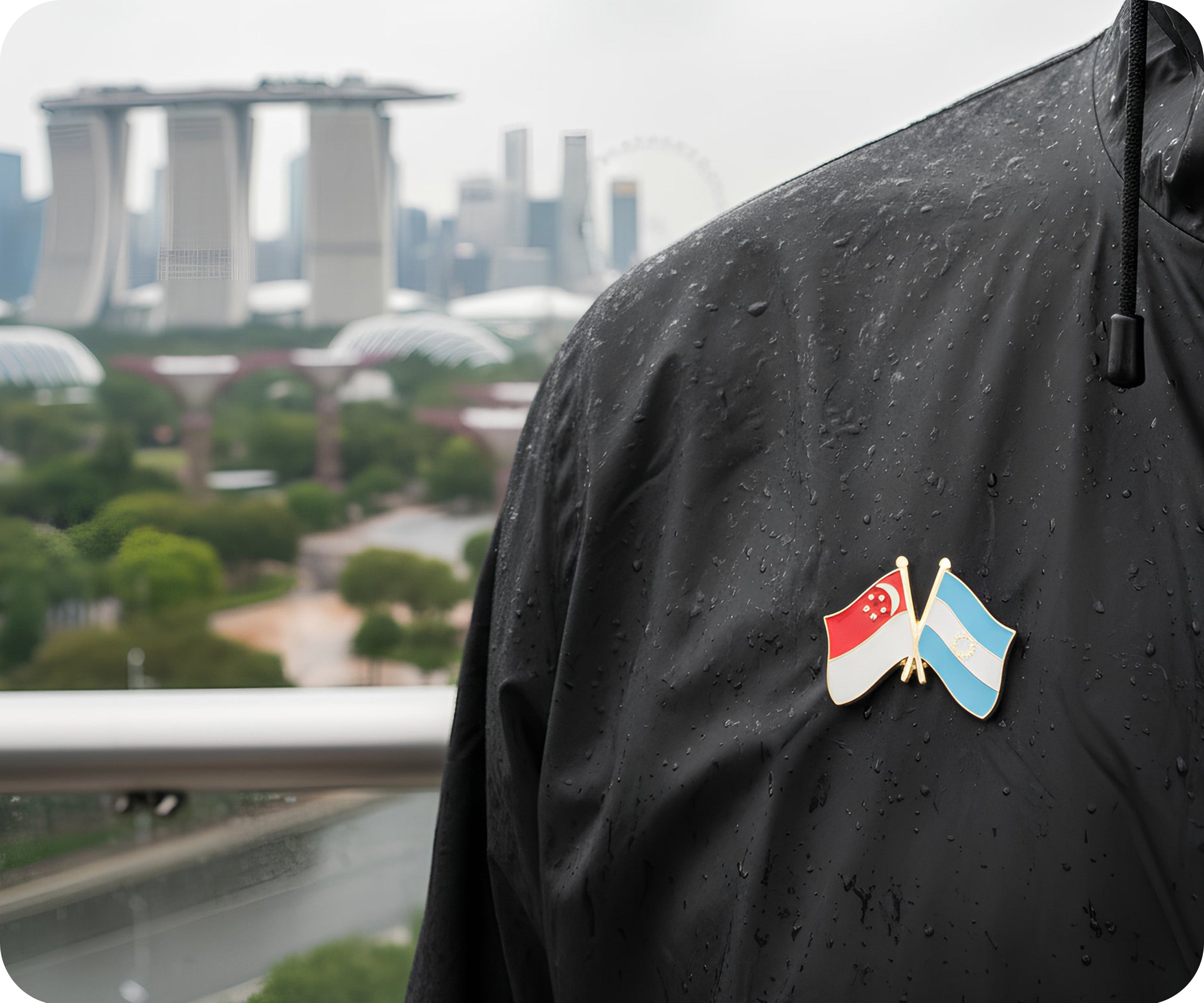 Singapore & Argentina Friendship Pin Badge