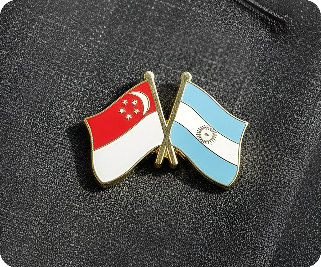 Singapore & Argentina Friendship Pin Badge