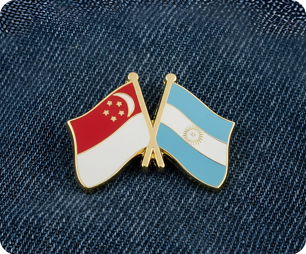 Singapore & Argentina Friendship Pin Badge