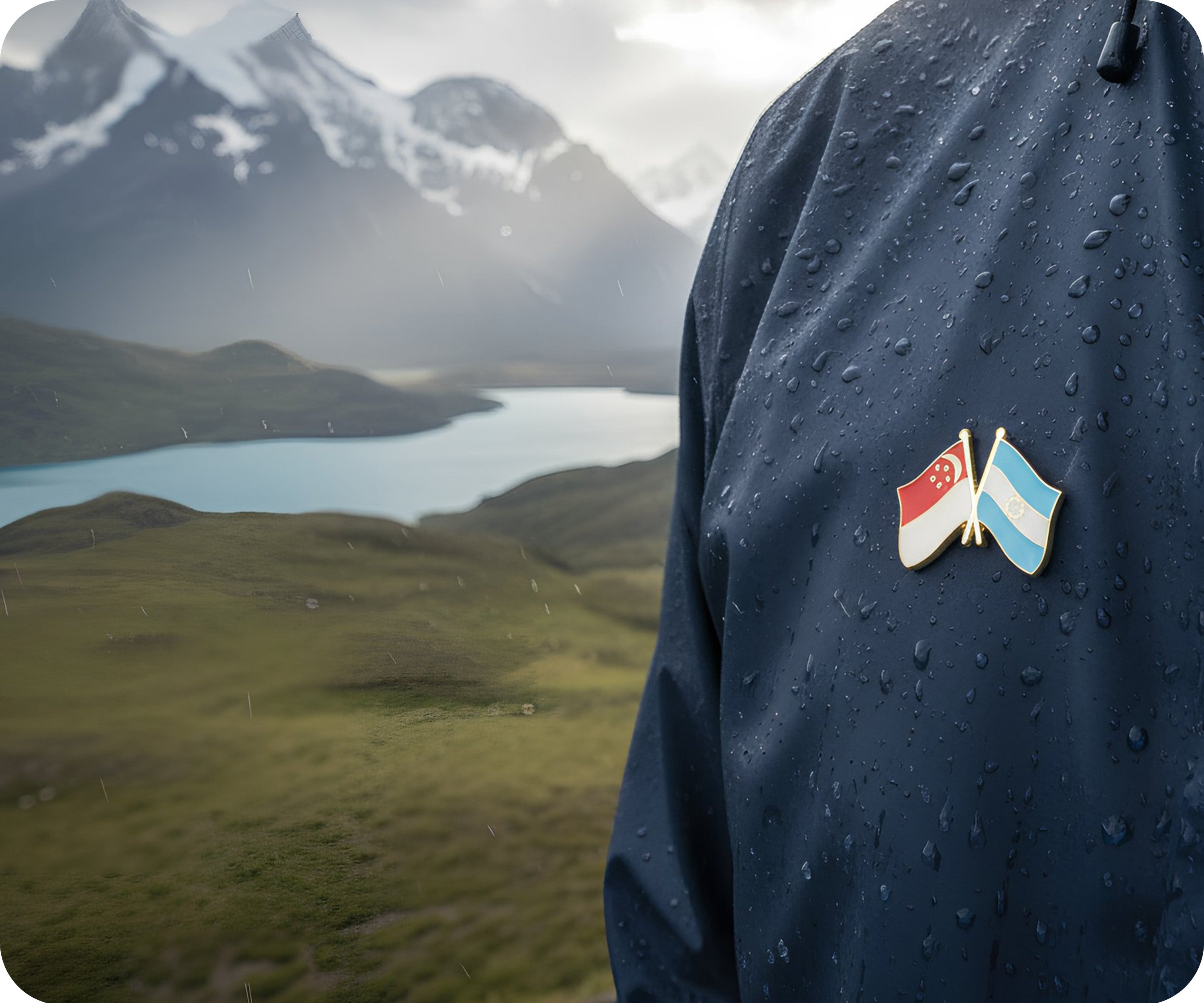 Singapore & Argentina Friendship Pin Badge