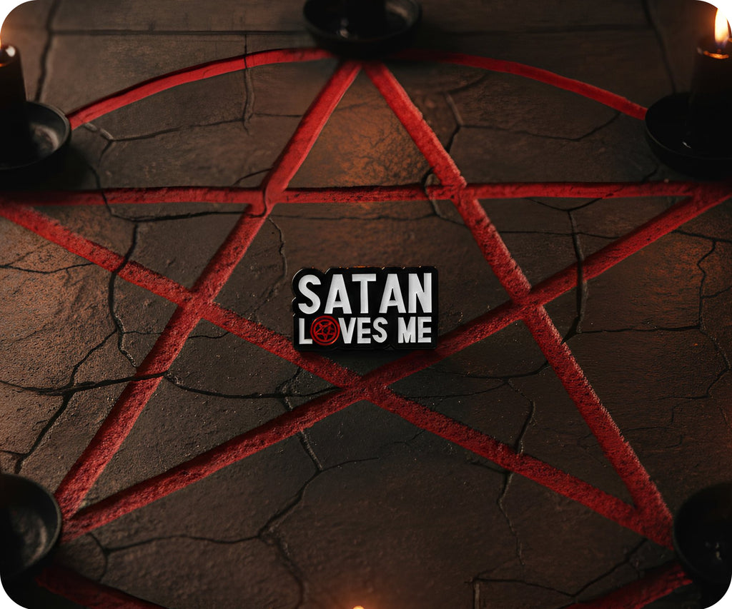 Satan Loves Me Pin Badge