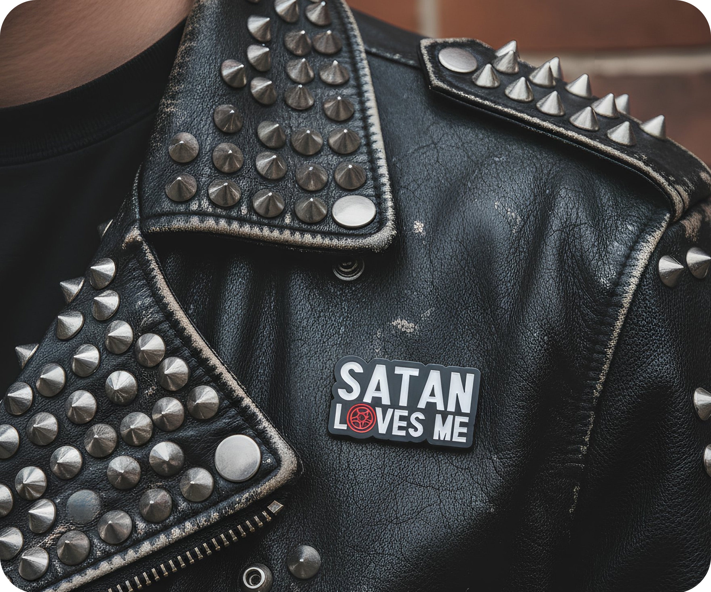 Satan Loves Me Pin Badge