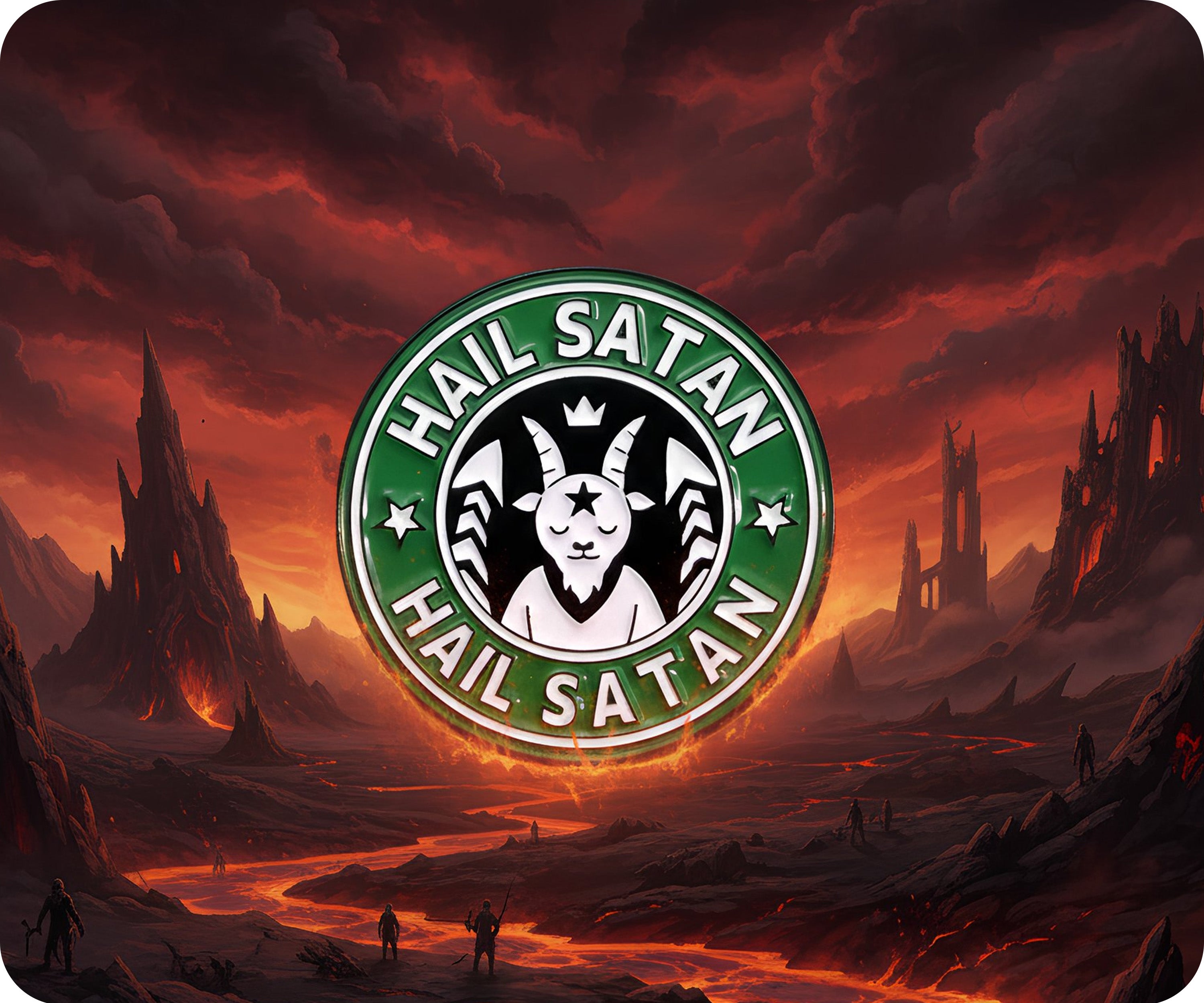 Insignia de alfiler Hail Satan Coffee Devil Imagen secundaria del producto