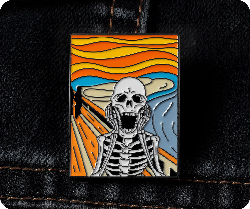 Scream Art Skeleton Pin Badge