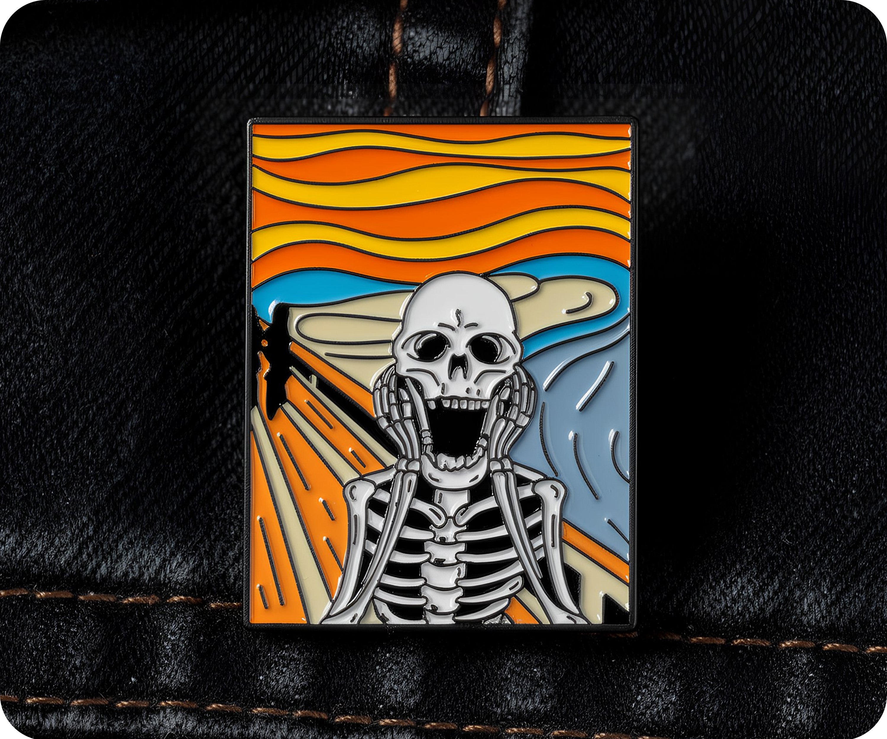 Scream Art Skeleton Pin Badge
