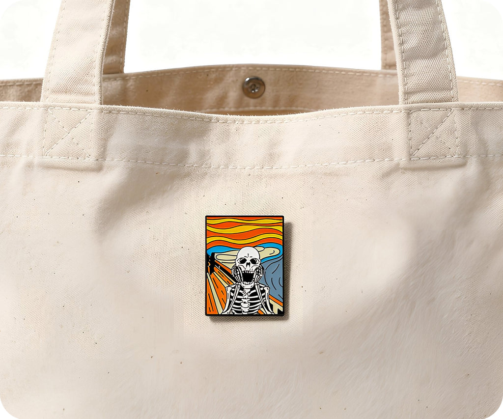 Scream Art Skeleton Pin Badge