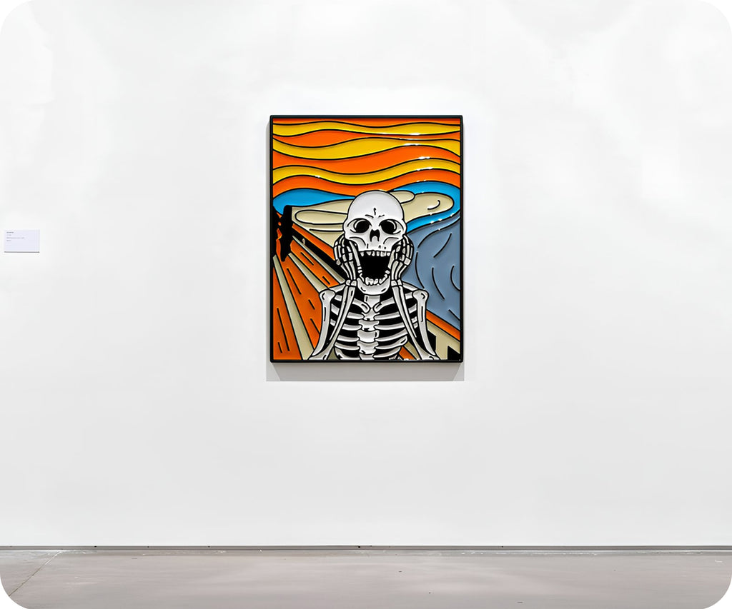 Scream Art Skeleton Pin Badge