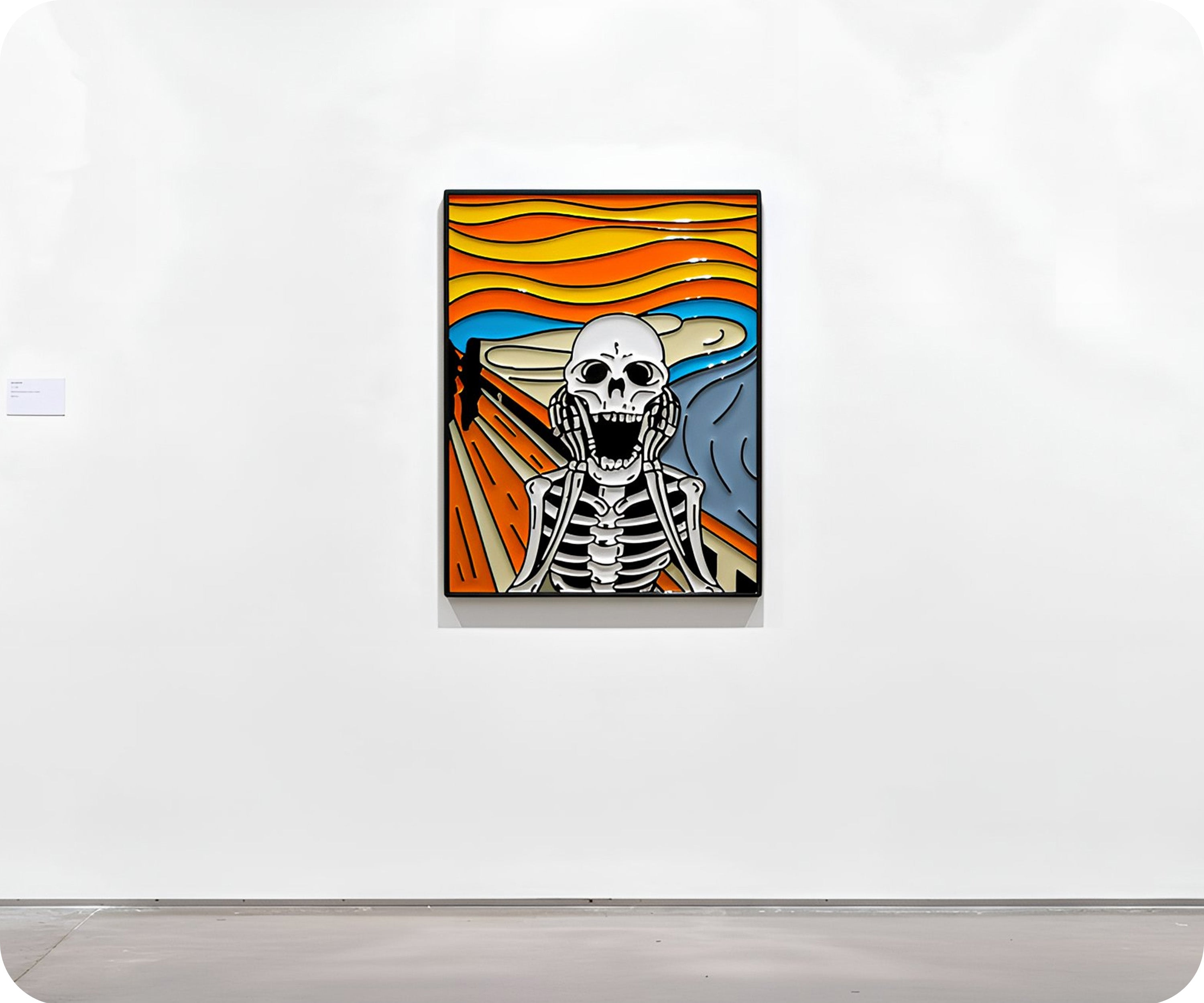 Scream Art Skeleton Pin Badge