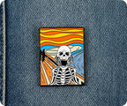 Scream Art Skeleton Pin Badge