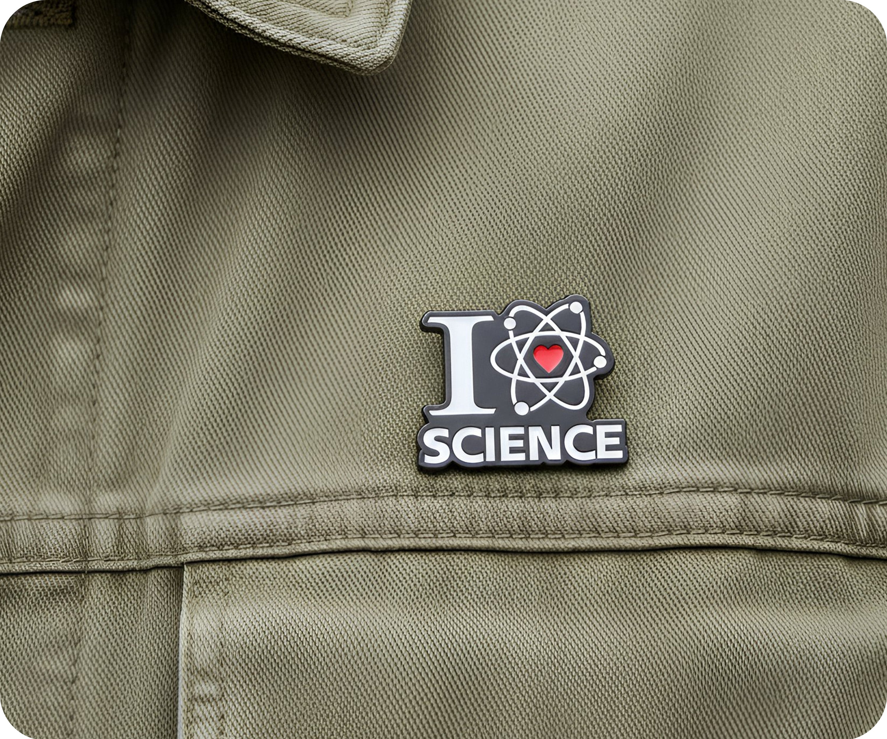 I Love Science Atomic Pin Badge
