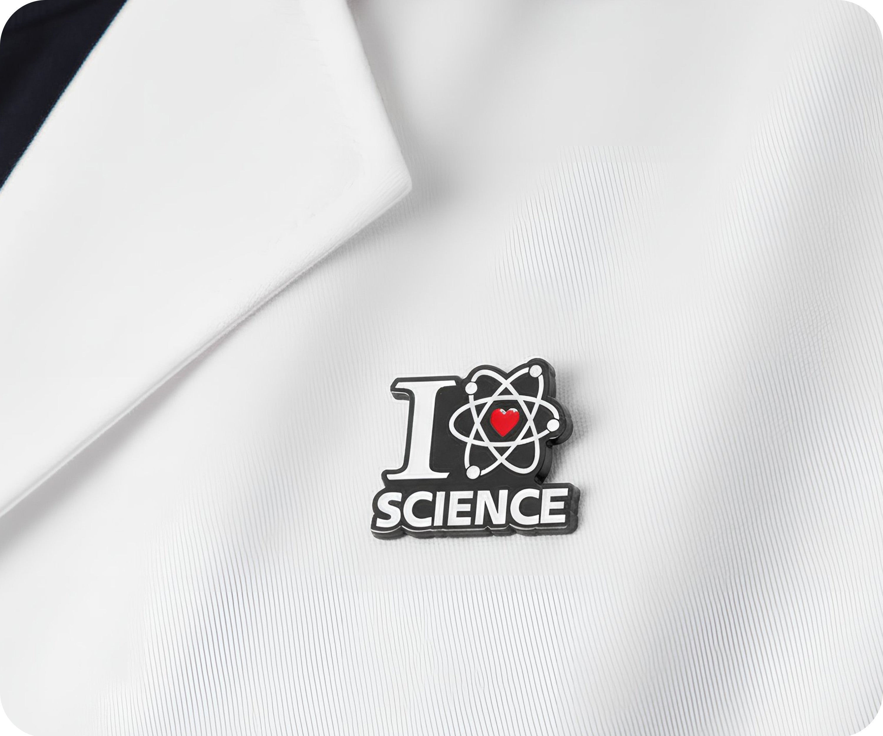 I Love Science Atomic Pin Badge