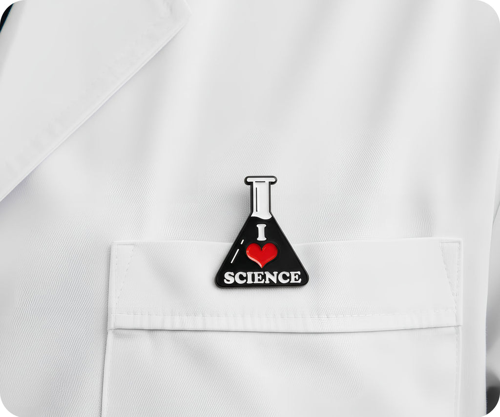 I Love Science Test Tube Pin Badge