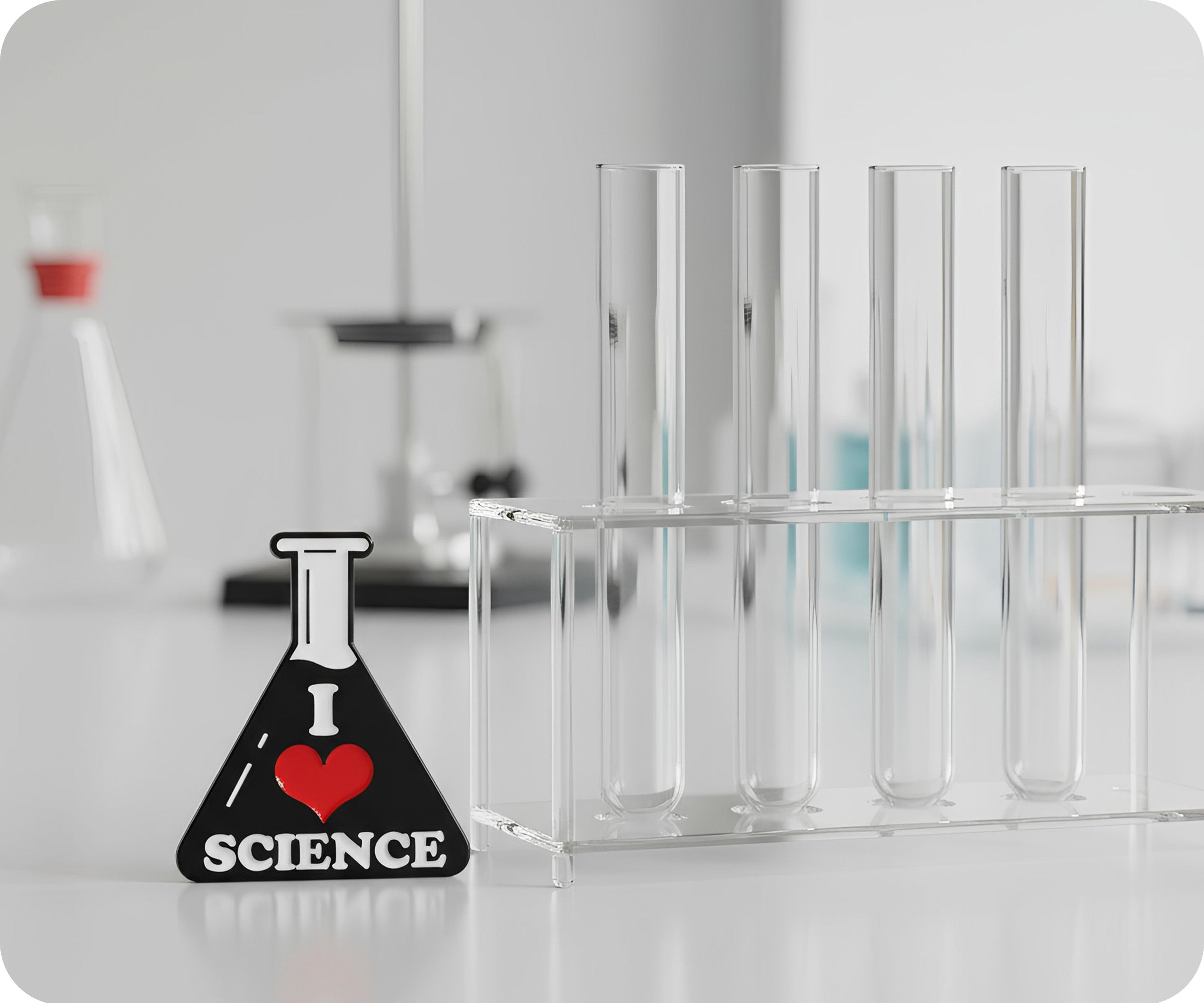 I Love Science Test Tube Pin Badge