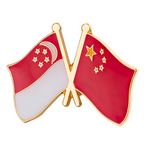 Singapore & China Friendship Pin Badge