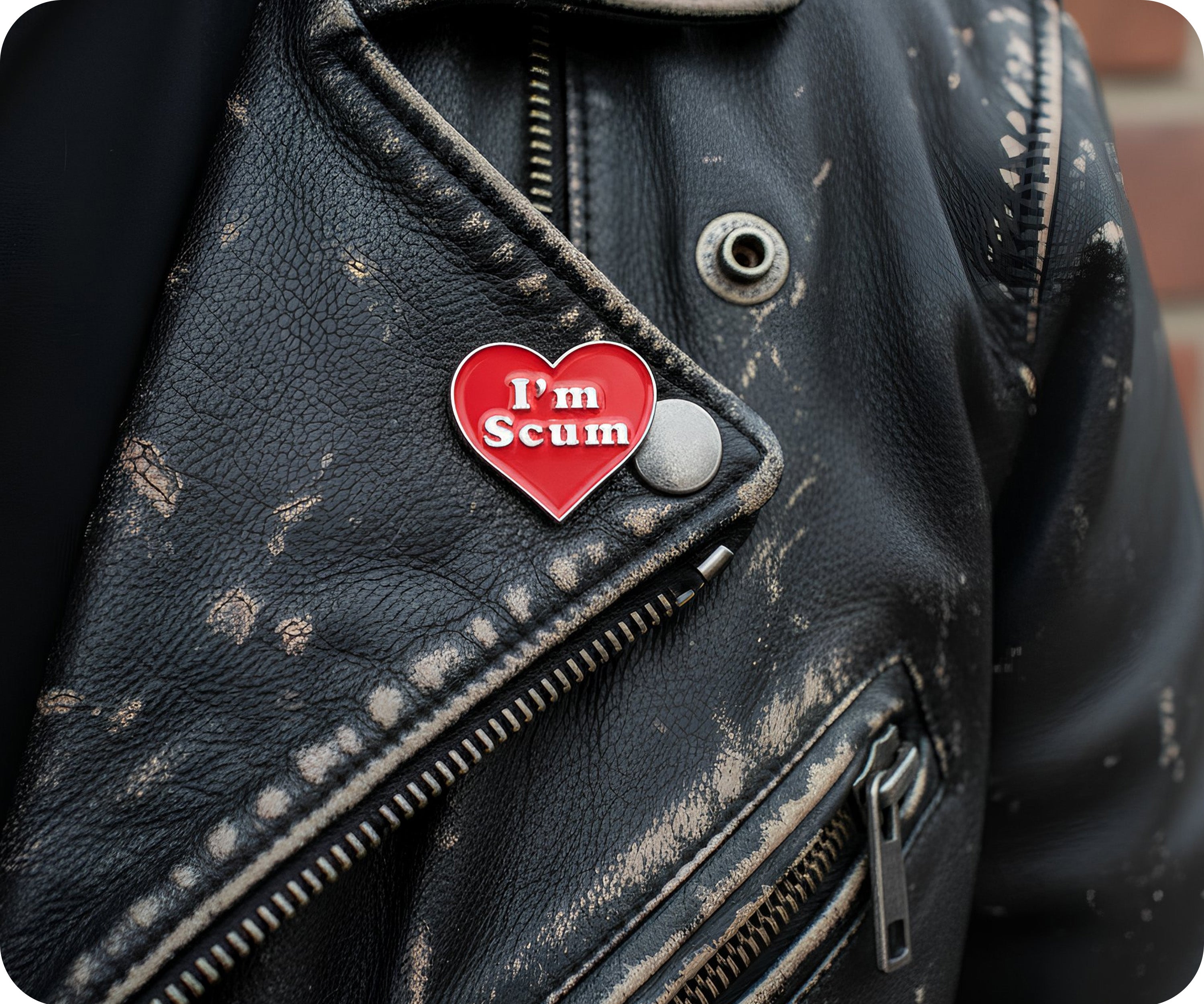 I'm Scum Love Heart Pin Badge