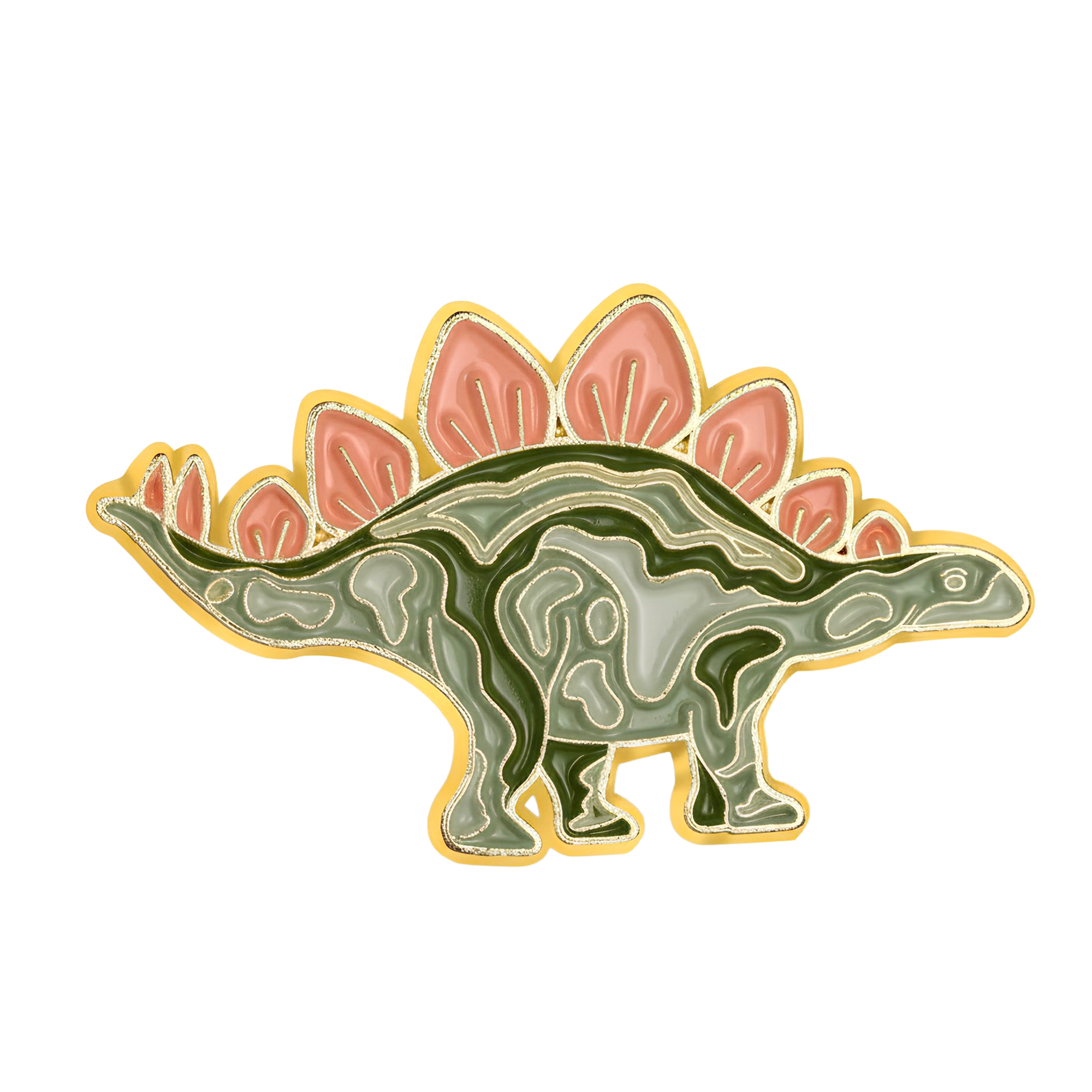 Insignia de pin con pinchos de dinosaurio estegosaurio