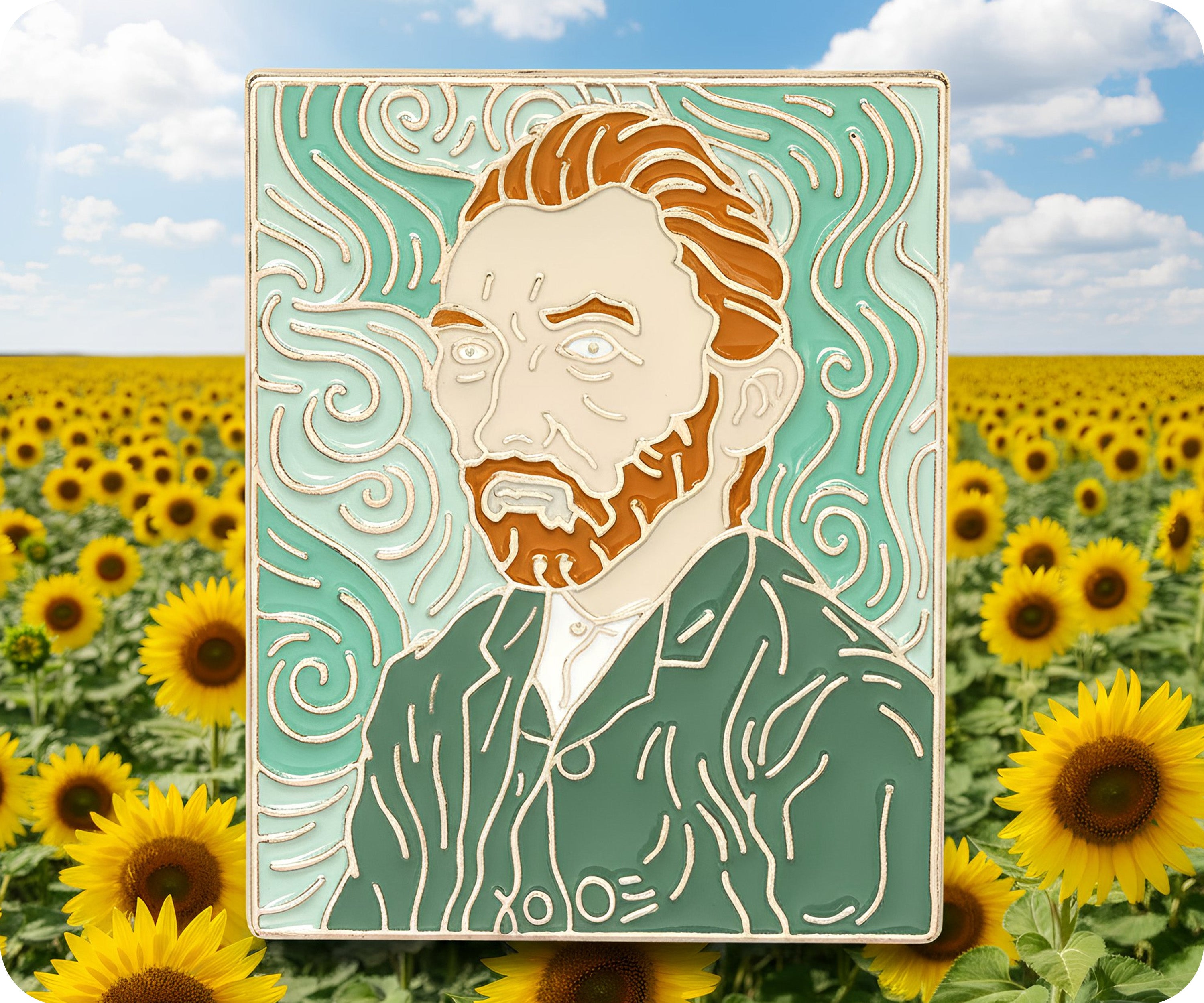 Vincent Van Gough Self Portrait Pin Badge