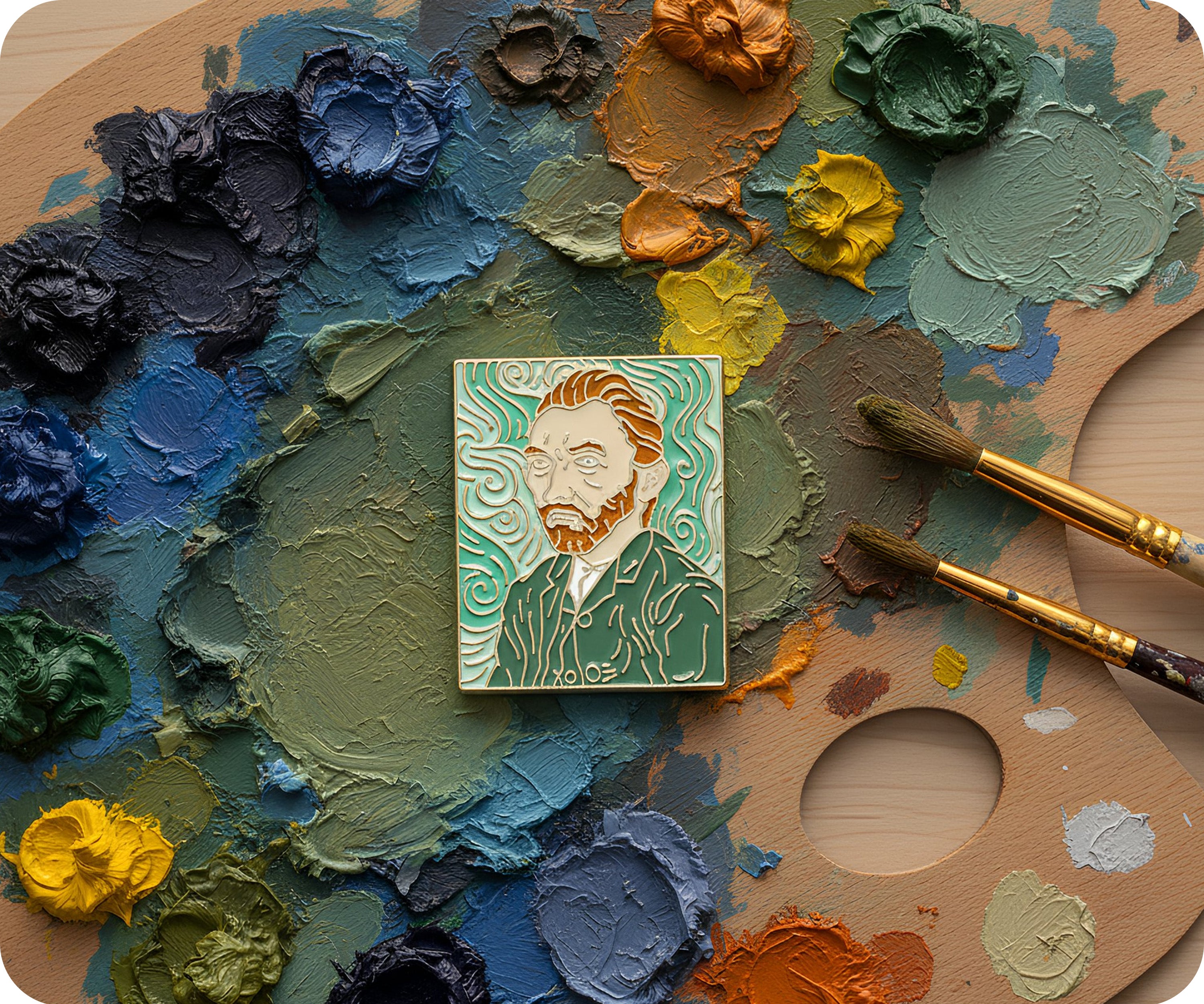 Pin de Solapa Autorretrato de Vincent Van Gogh Imagen secundaria del producto