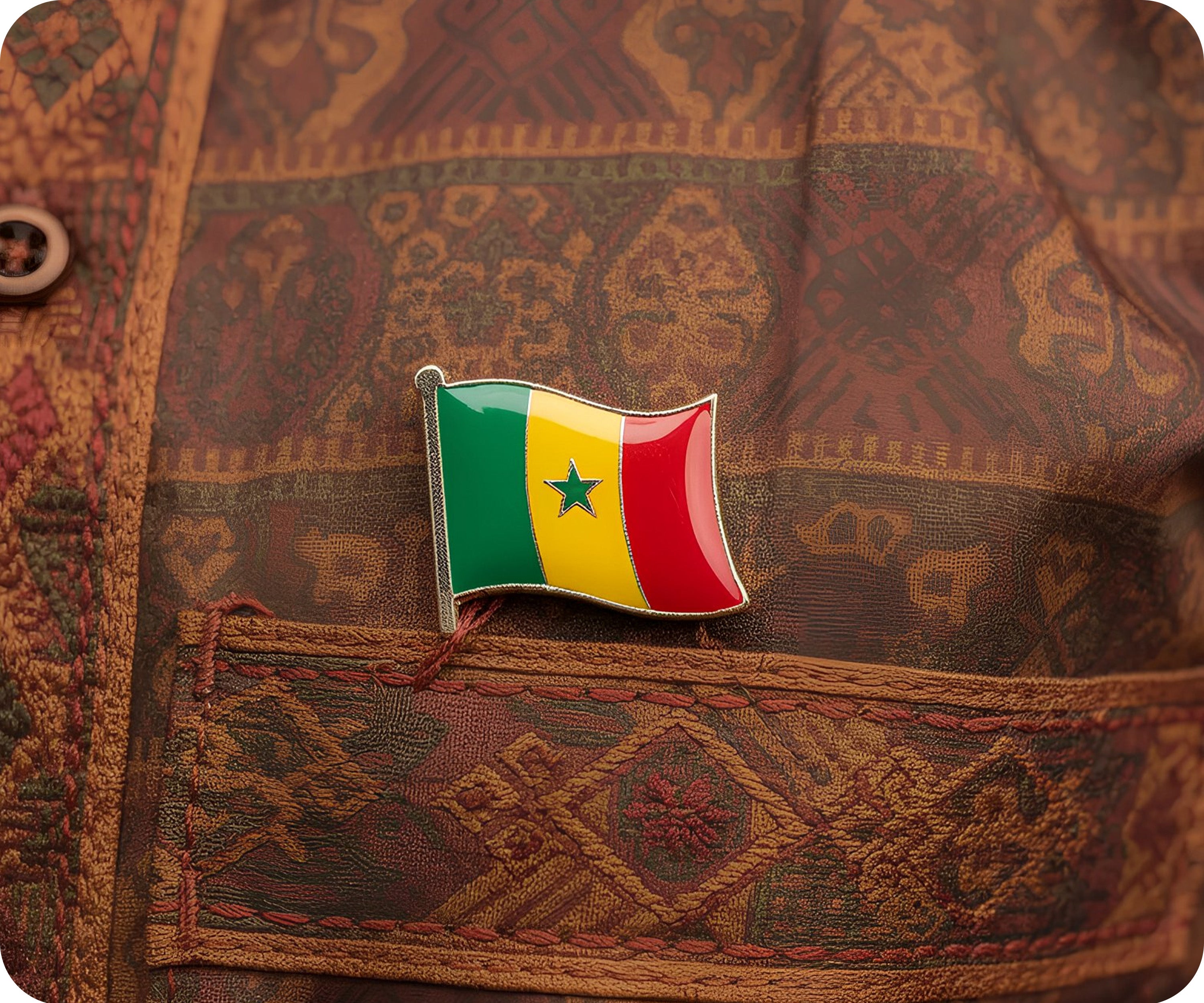 Senegal Flag Pin Badge