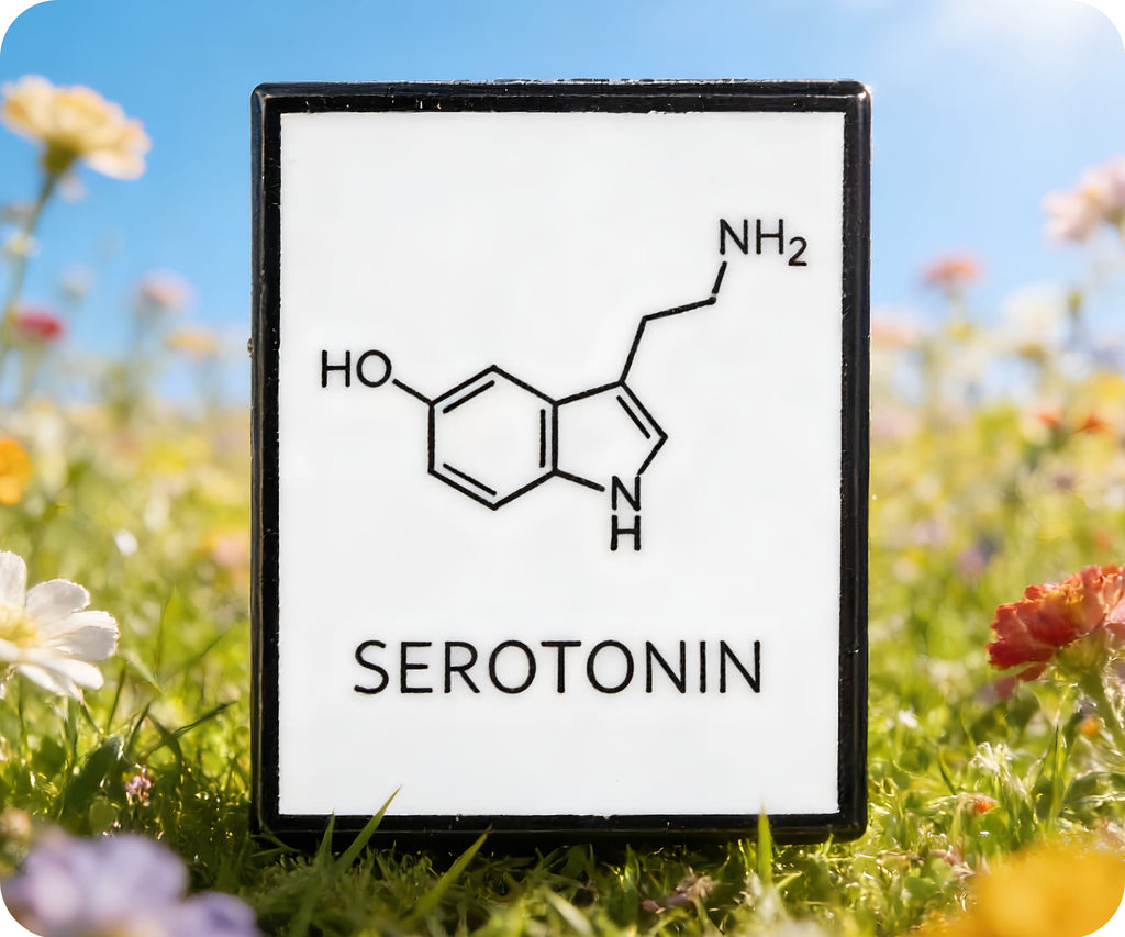 Serotonin Chemical Composition Science Pin Badge