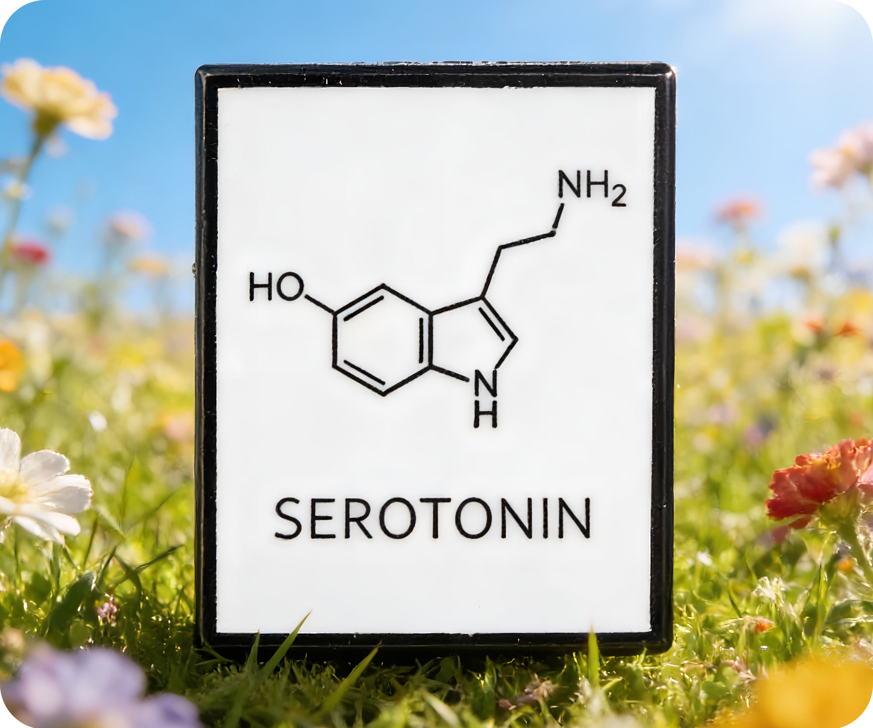 Serotonin Chemical Composition Science Pin Badge