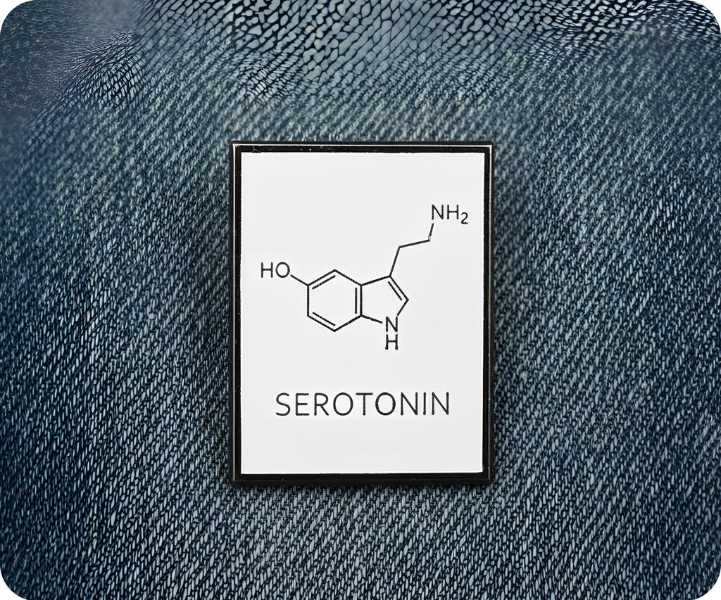 Serotonin Chemical Composition Science Pin Badge