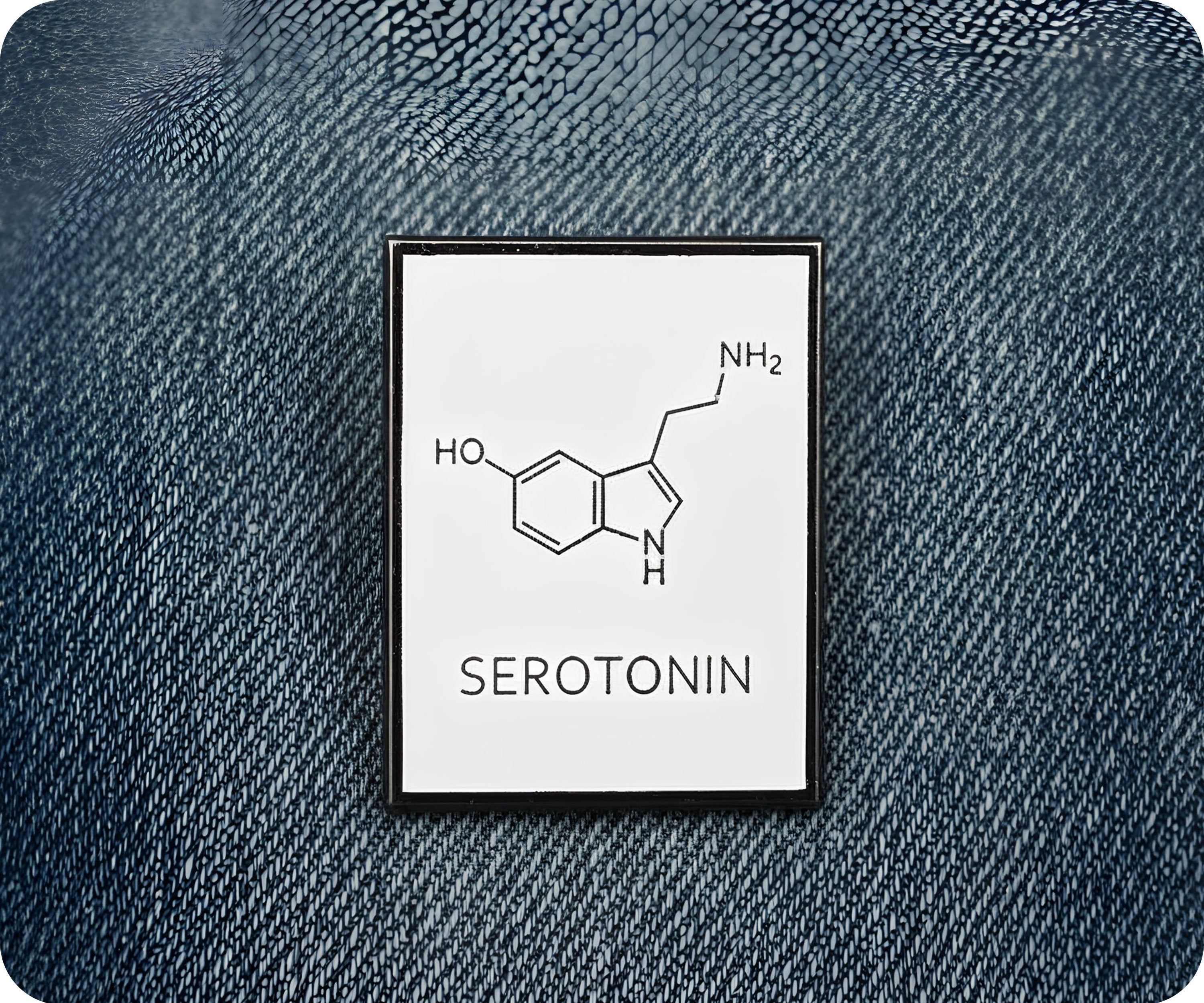 Serotonin Chemical Composition Science Pin Badge