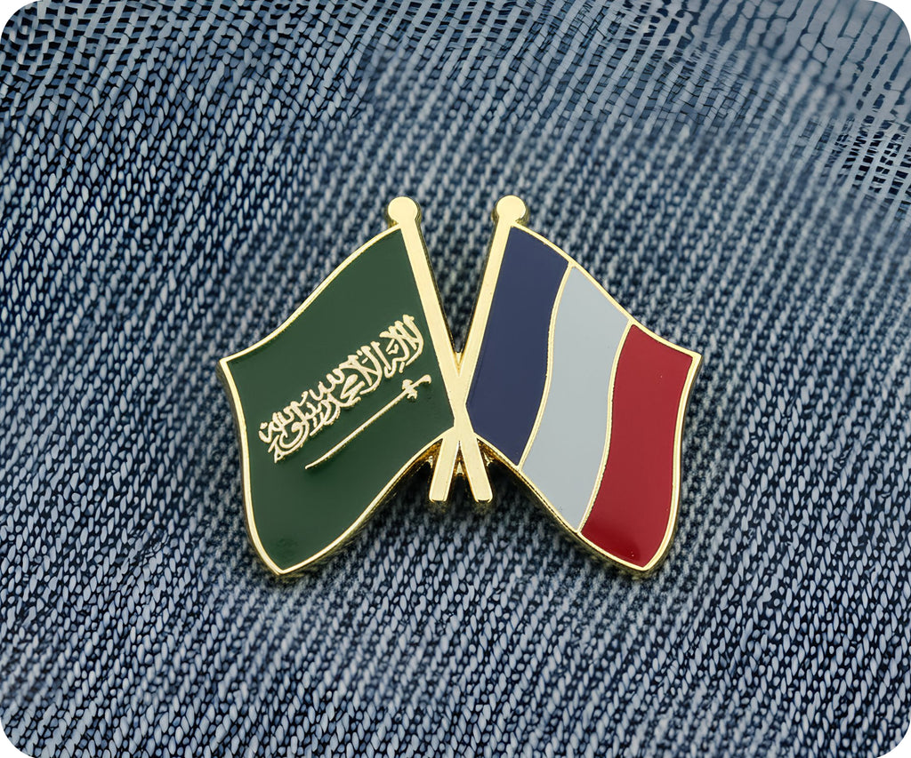 Saudi Arabia & France Friendship Pin Badge