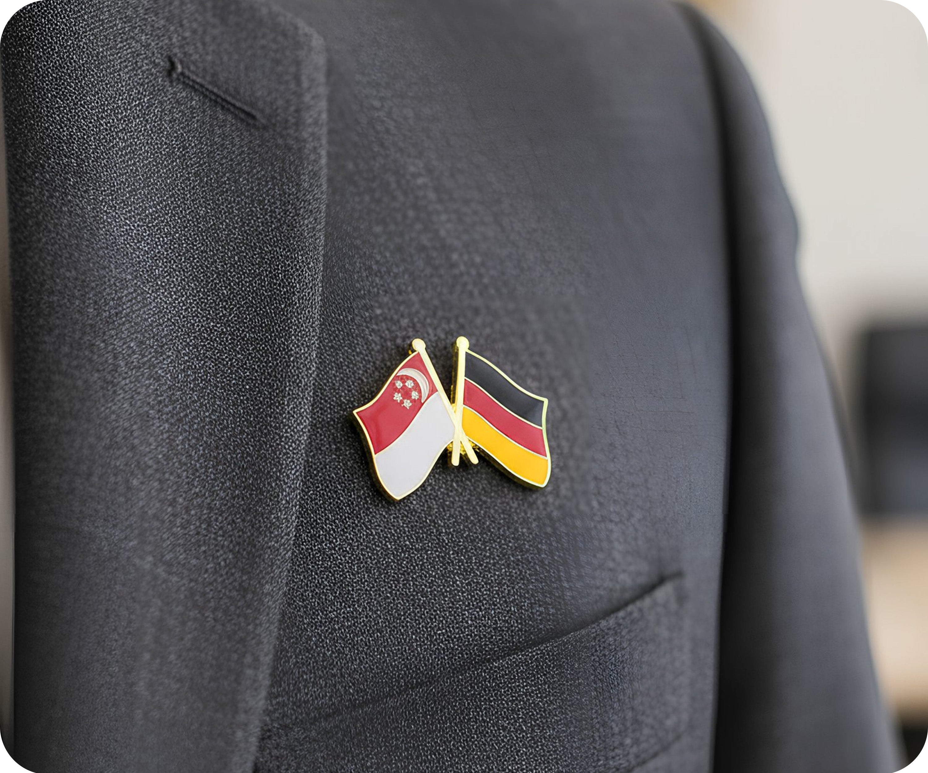 Singapore & Germany Friendship Pin Badge