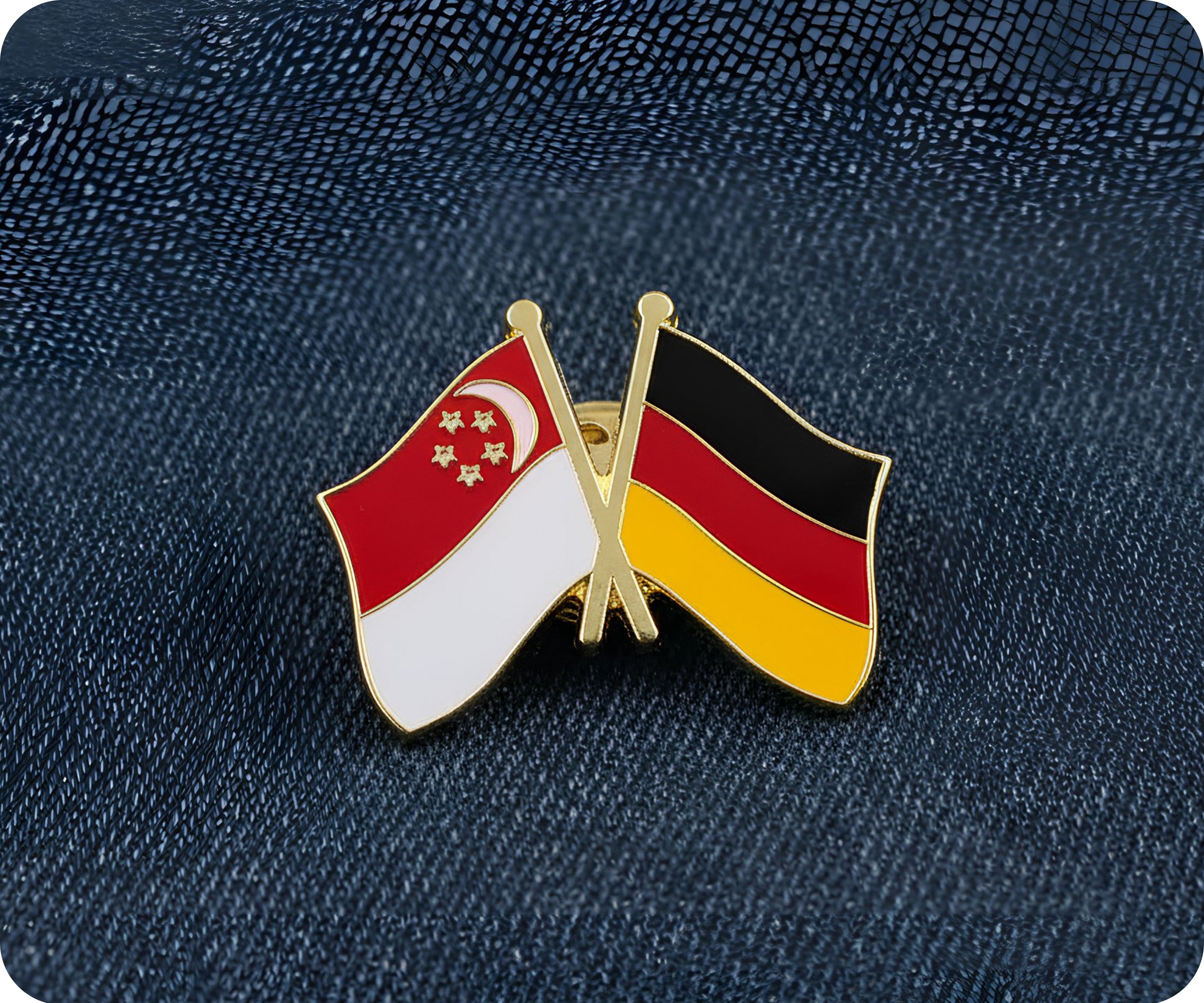 Pin de amistad Singapur y Alemania Imagen secundaria del producto