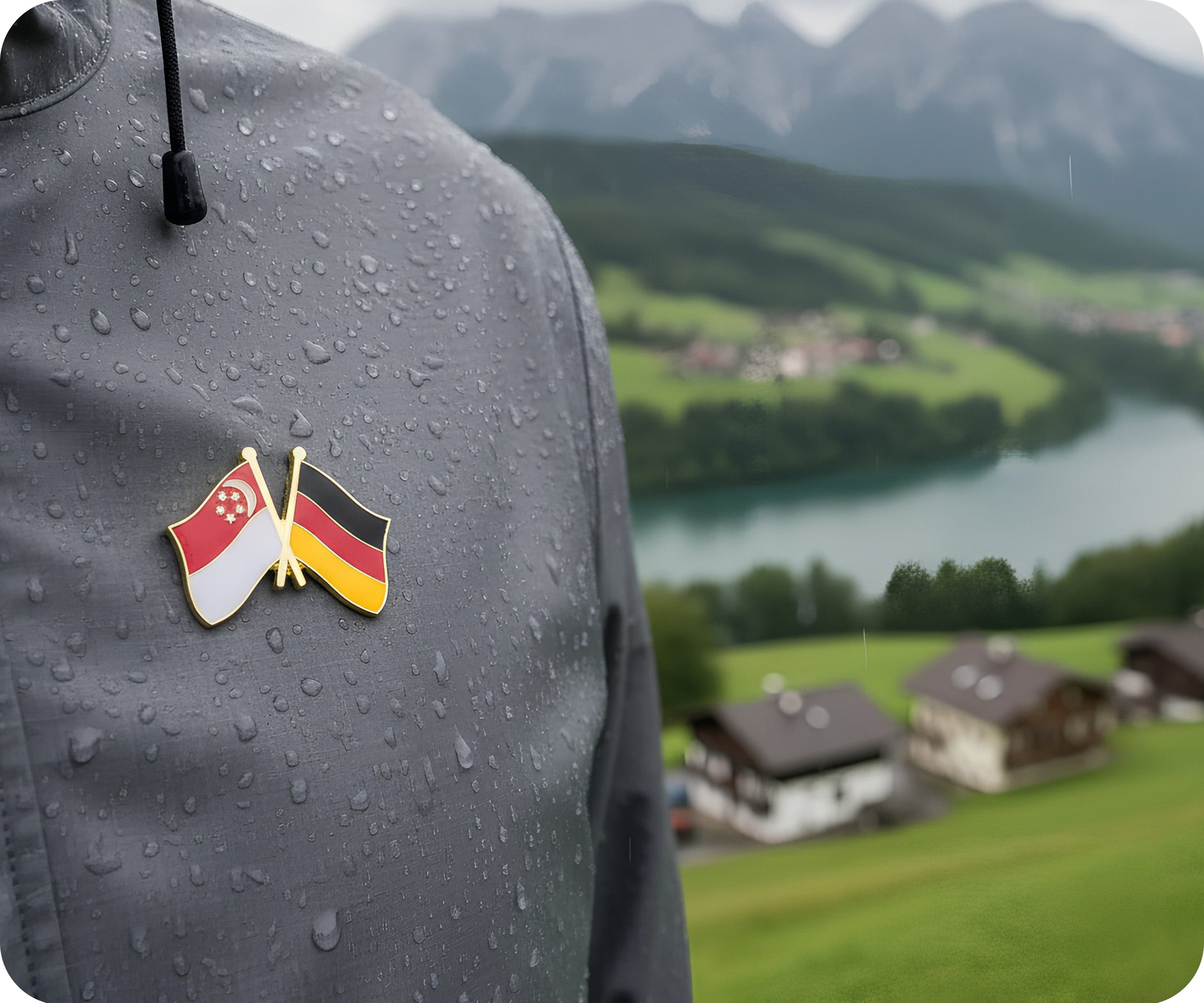 Singapore & Germany Friendship Pin Badge