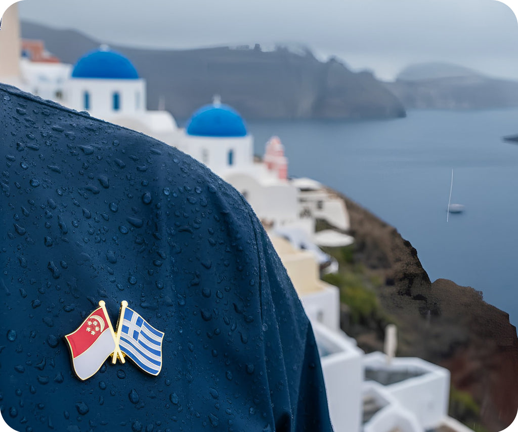 Singapore & Greece Friendship Pin Badge