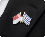 Singapore & Greece Friendship Pin Badge