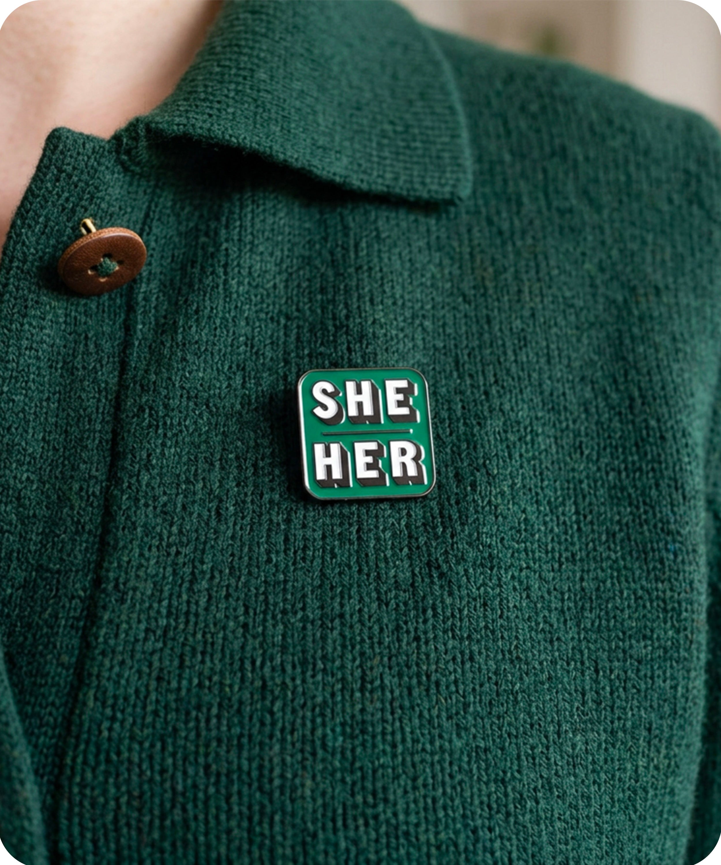 She Her Pronoun Enamel Pin Badge Imagen secundaria del producto