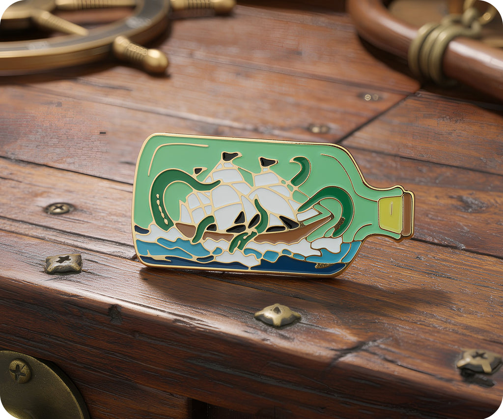 Ship In A Bottle Pin Badge