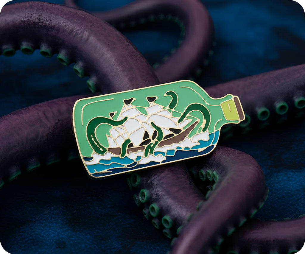 Ship In A Bottle Pin Badge