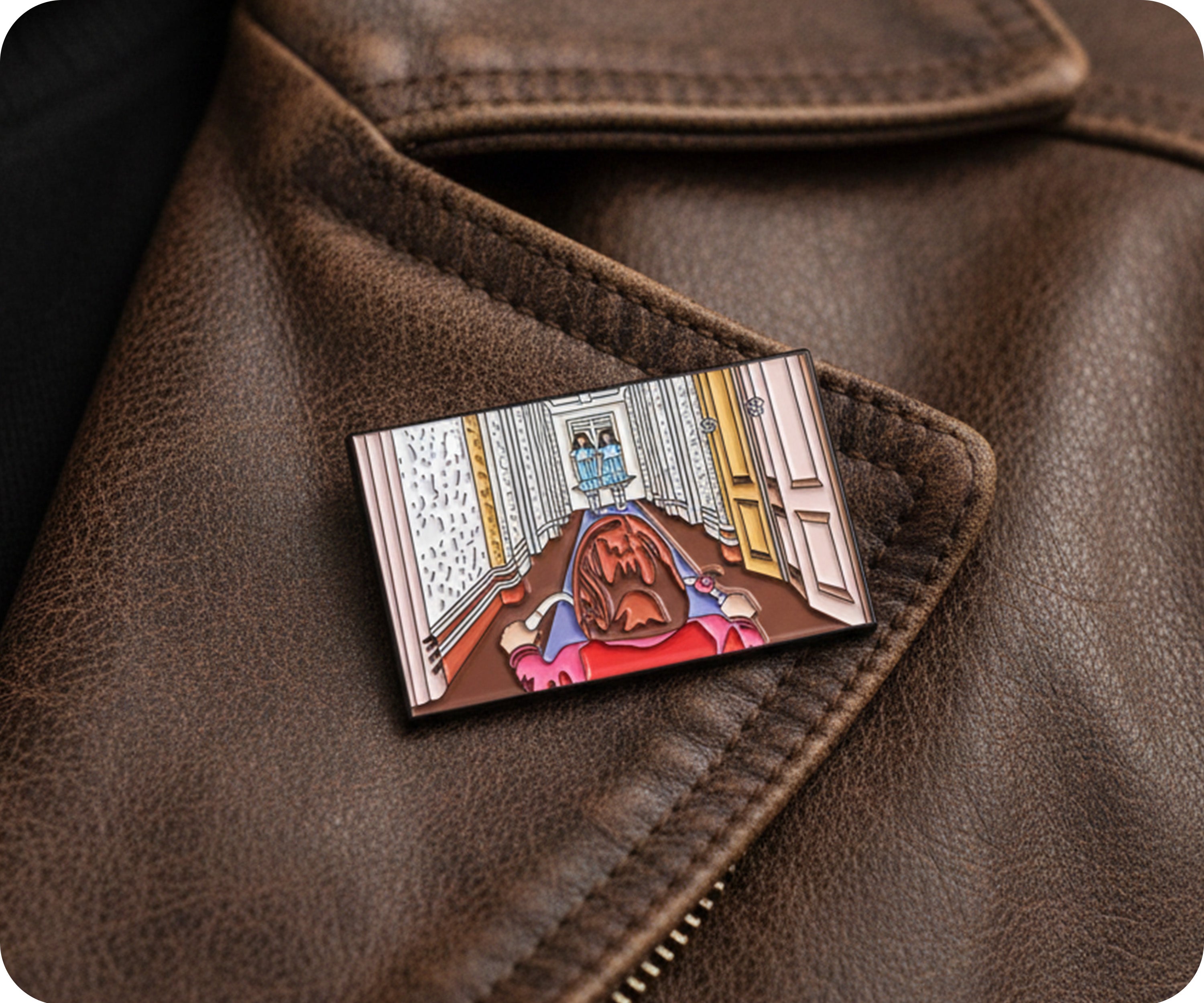 Classic Horror Hallway Twins Scene Pin Badge