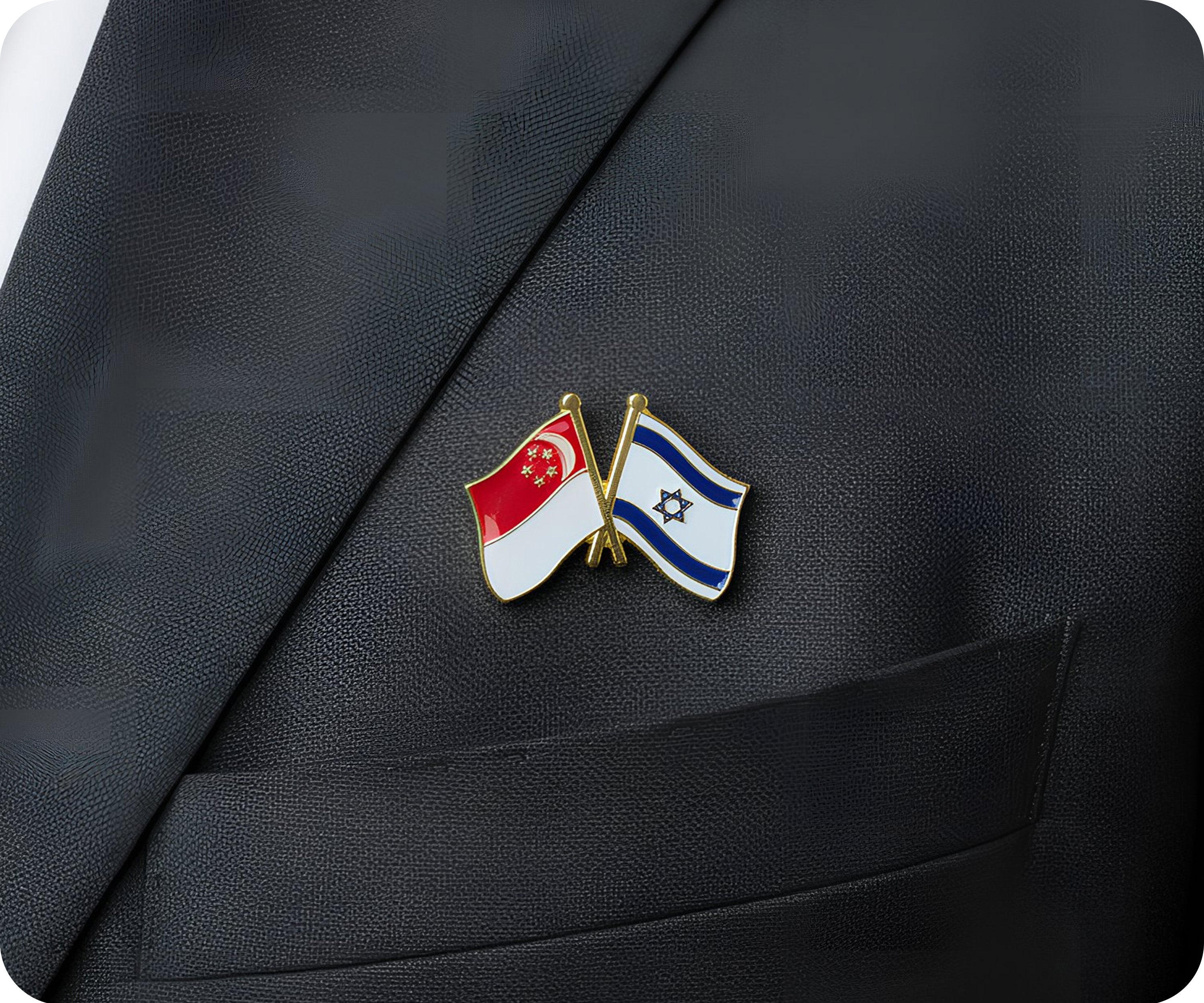 Singapore & Israel Friendship Pin Badge