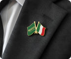 Saudi Arabia & Italy Friendship Pin Badge