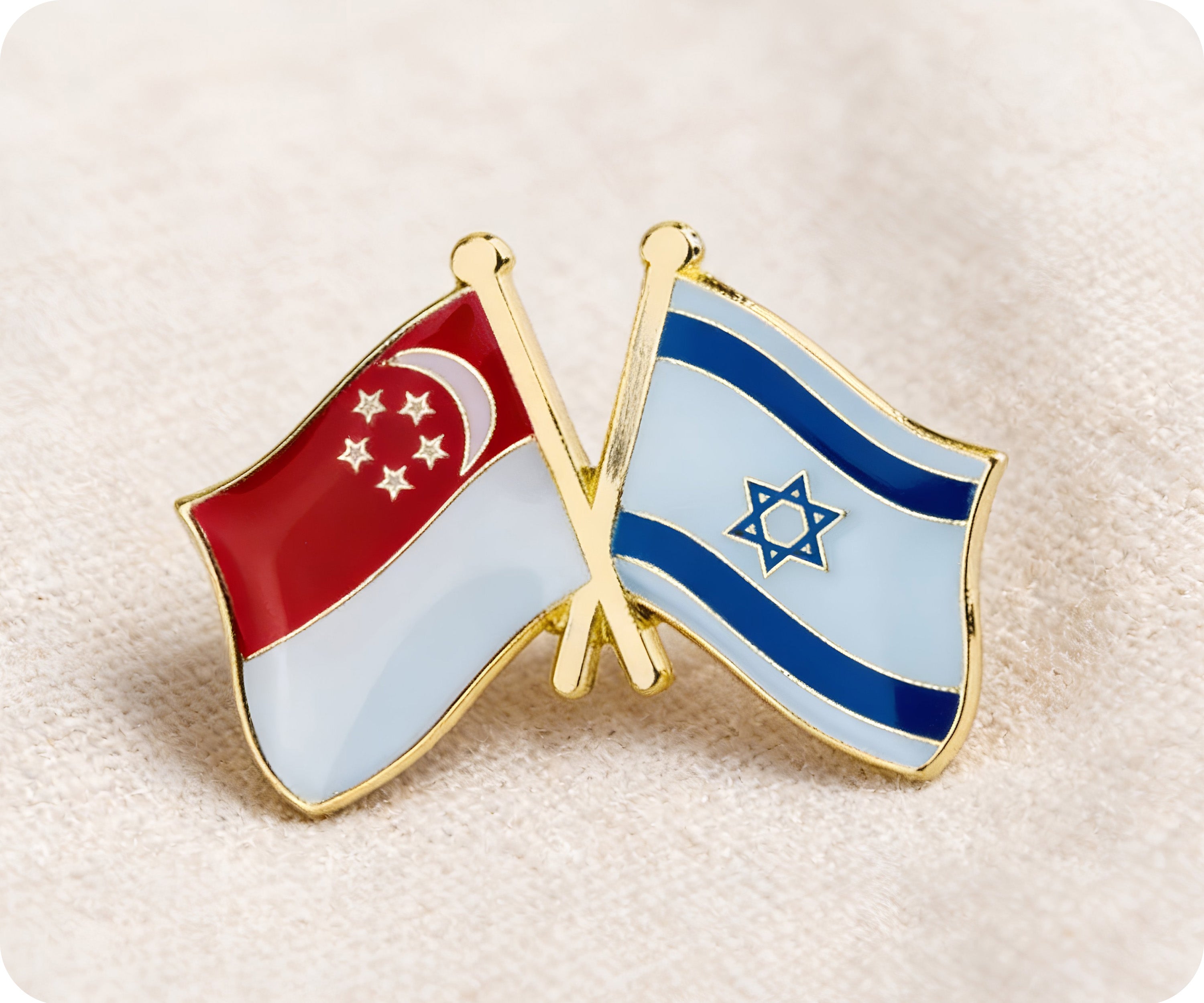 Singapore & Israel Friendship Pin Badge