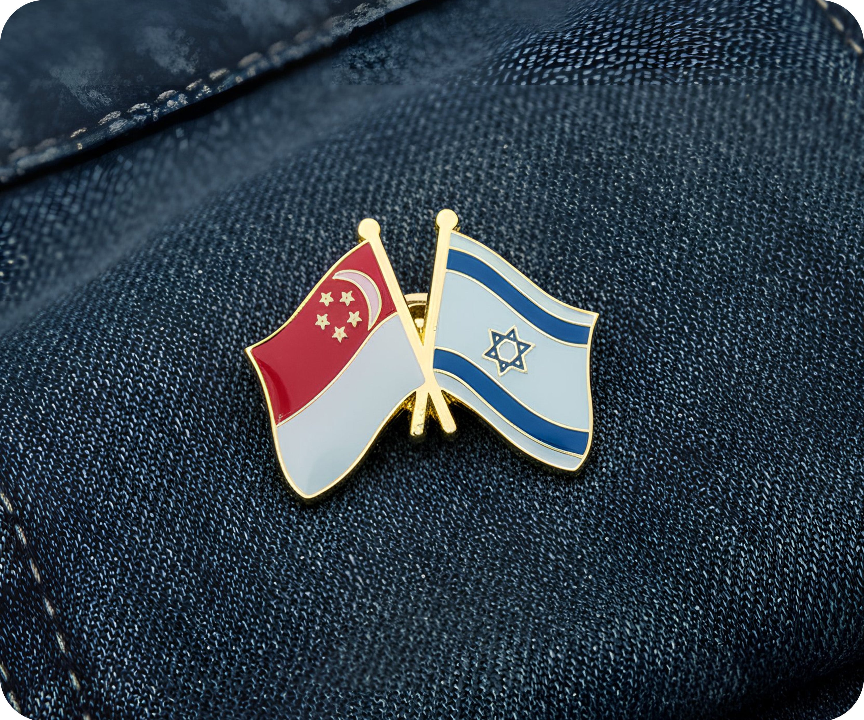 Singapore & Israel Friendship Pin Badge