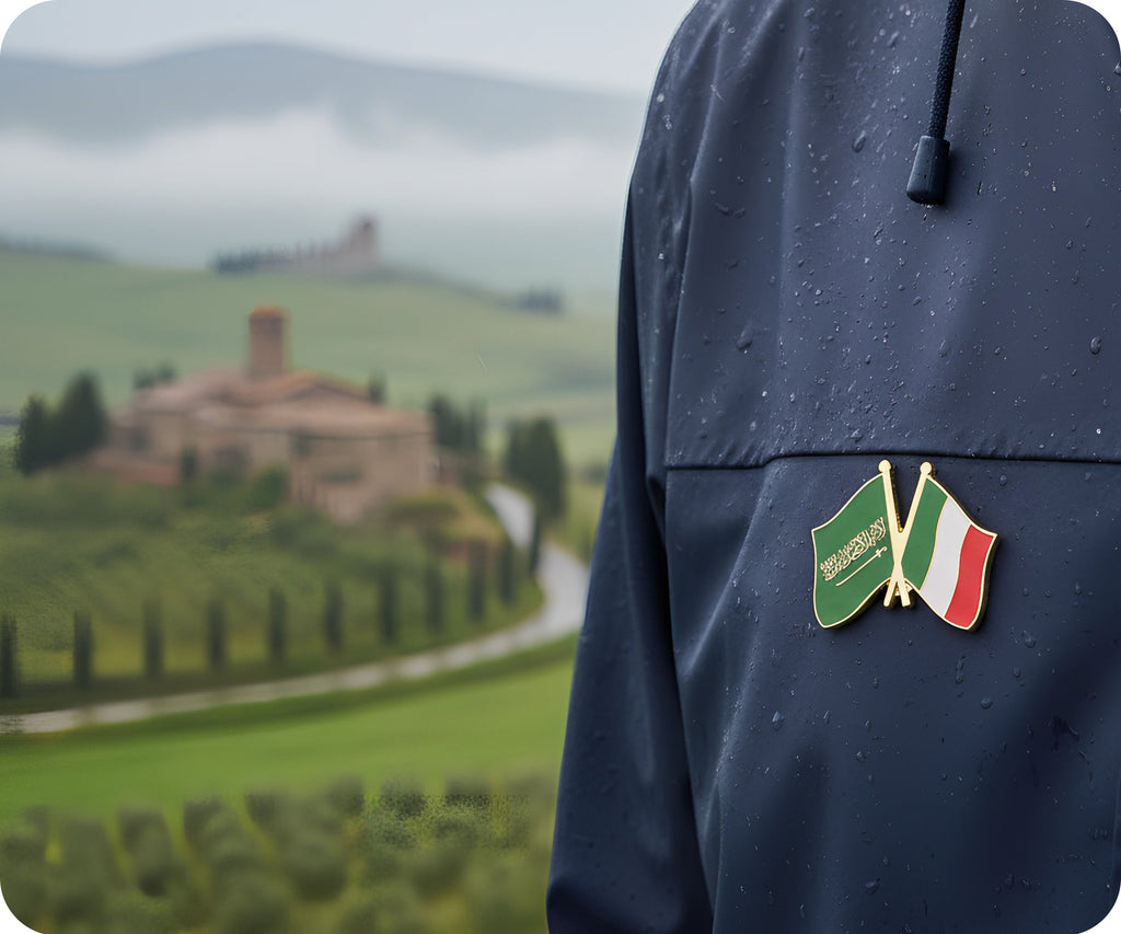 Saudi Arabia & Italy Friendship Pin Badge