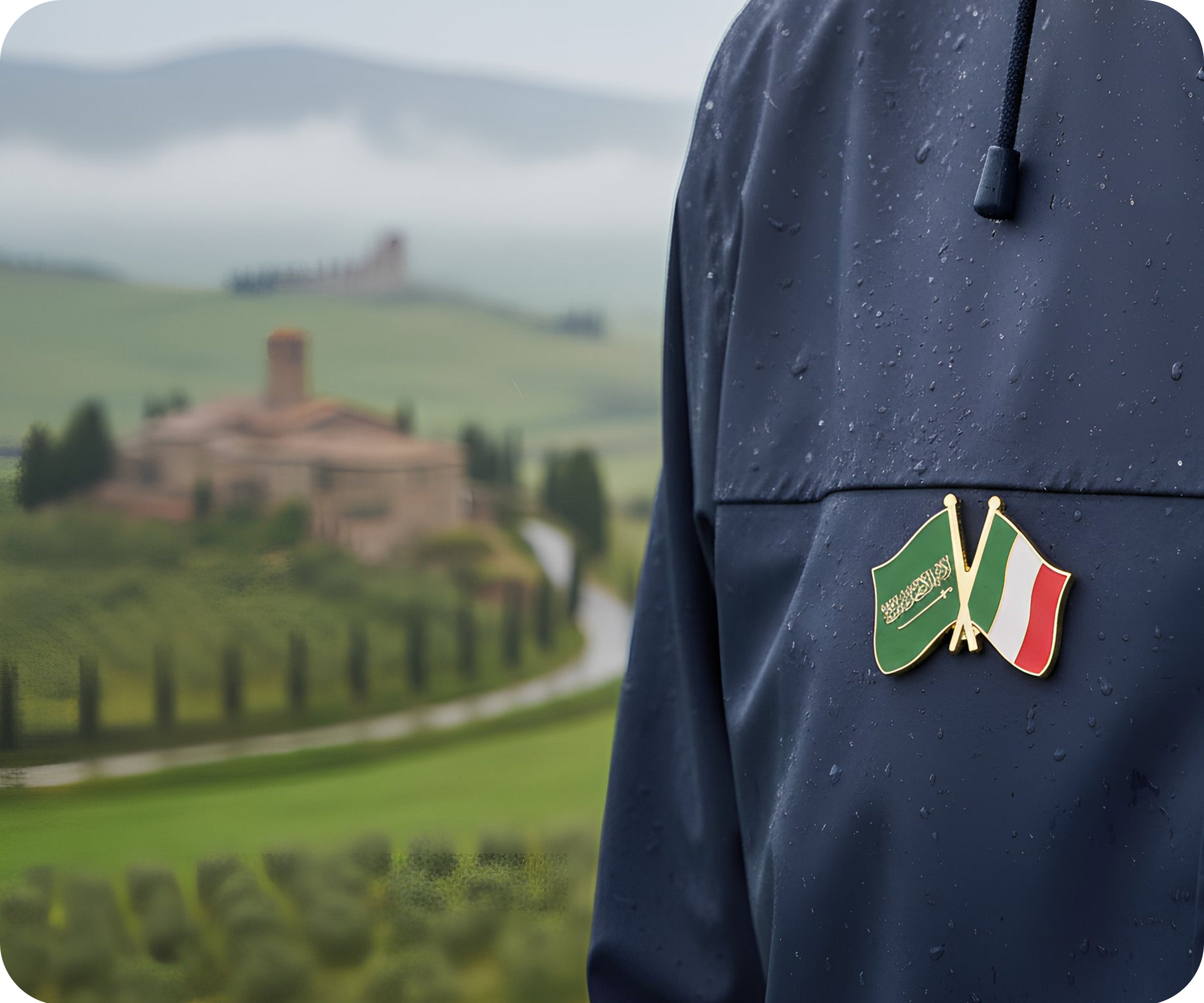 Saudi Arabia & Italy Friendship Pin Badge