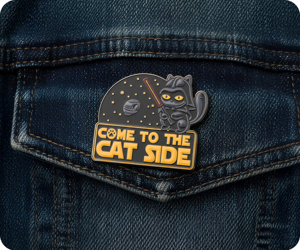 Come To The Cat Side Space Pin Badge